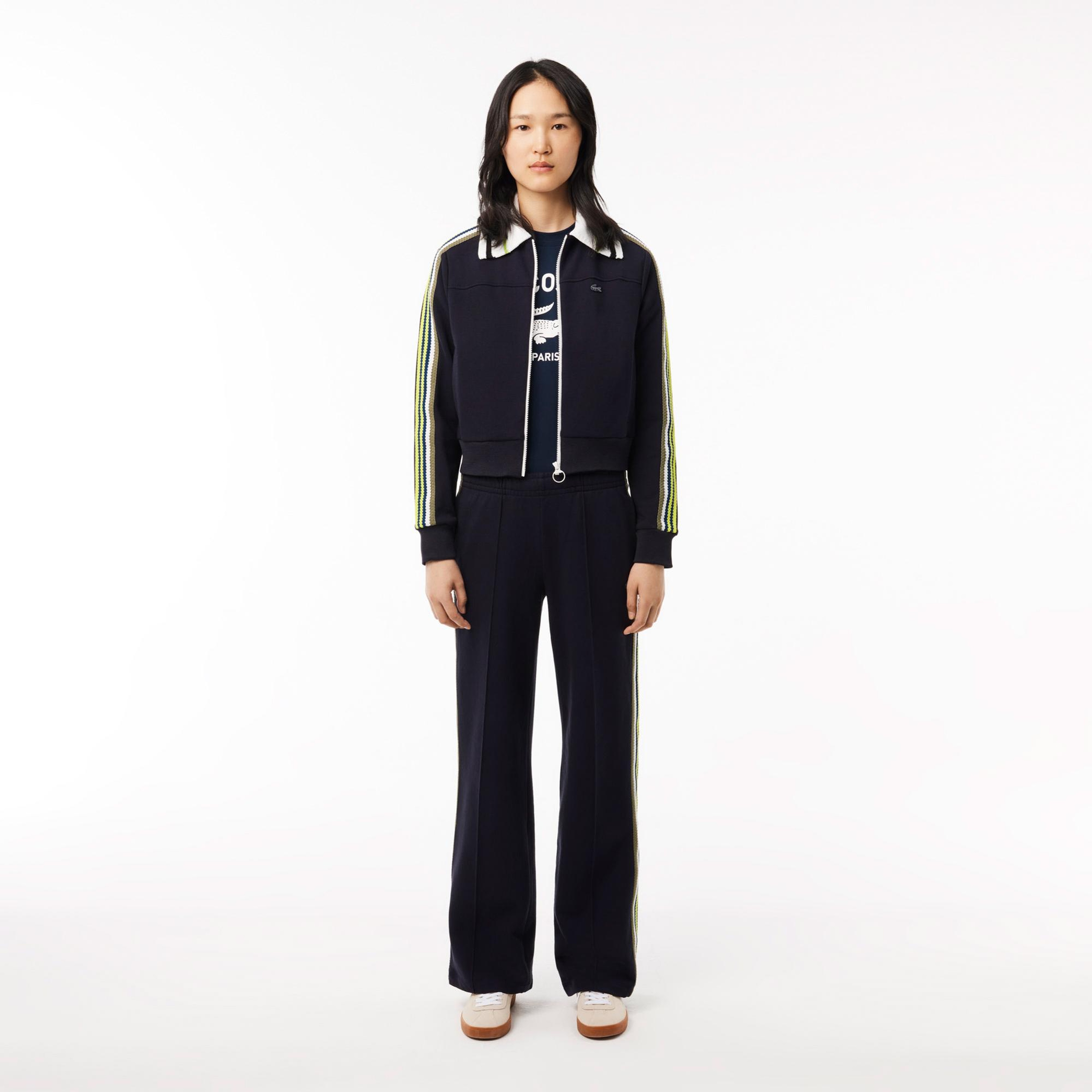 Lacoste Unisex Bisiklet Yaka Baskılı Lacivert T-Shirt