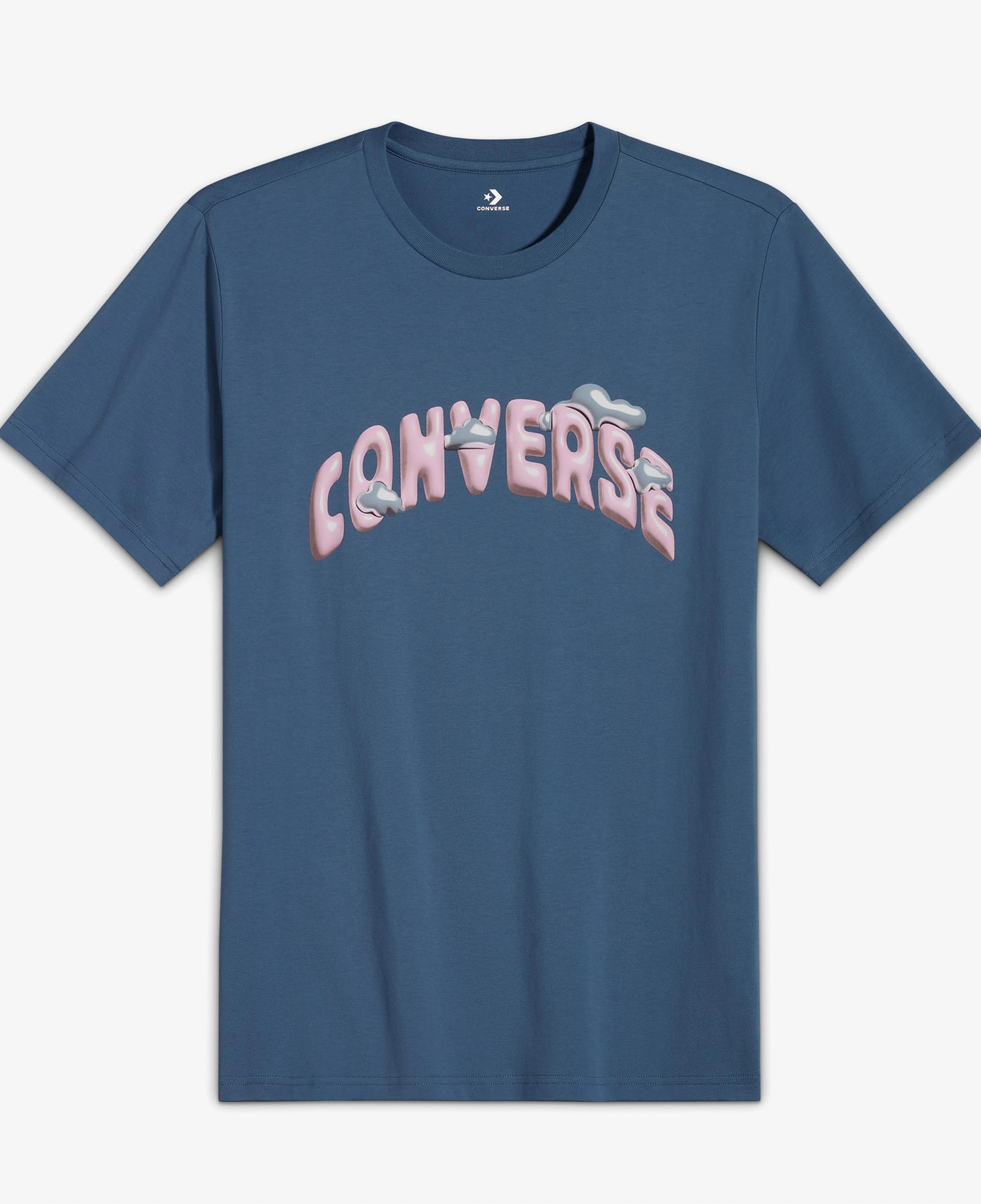 Converse Classic Erkek Grafik Baskılı Mavi T-Shirt