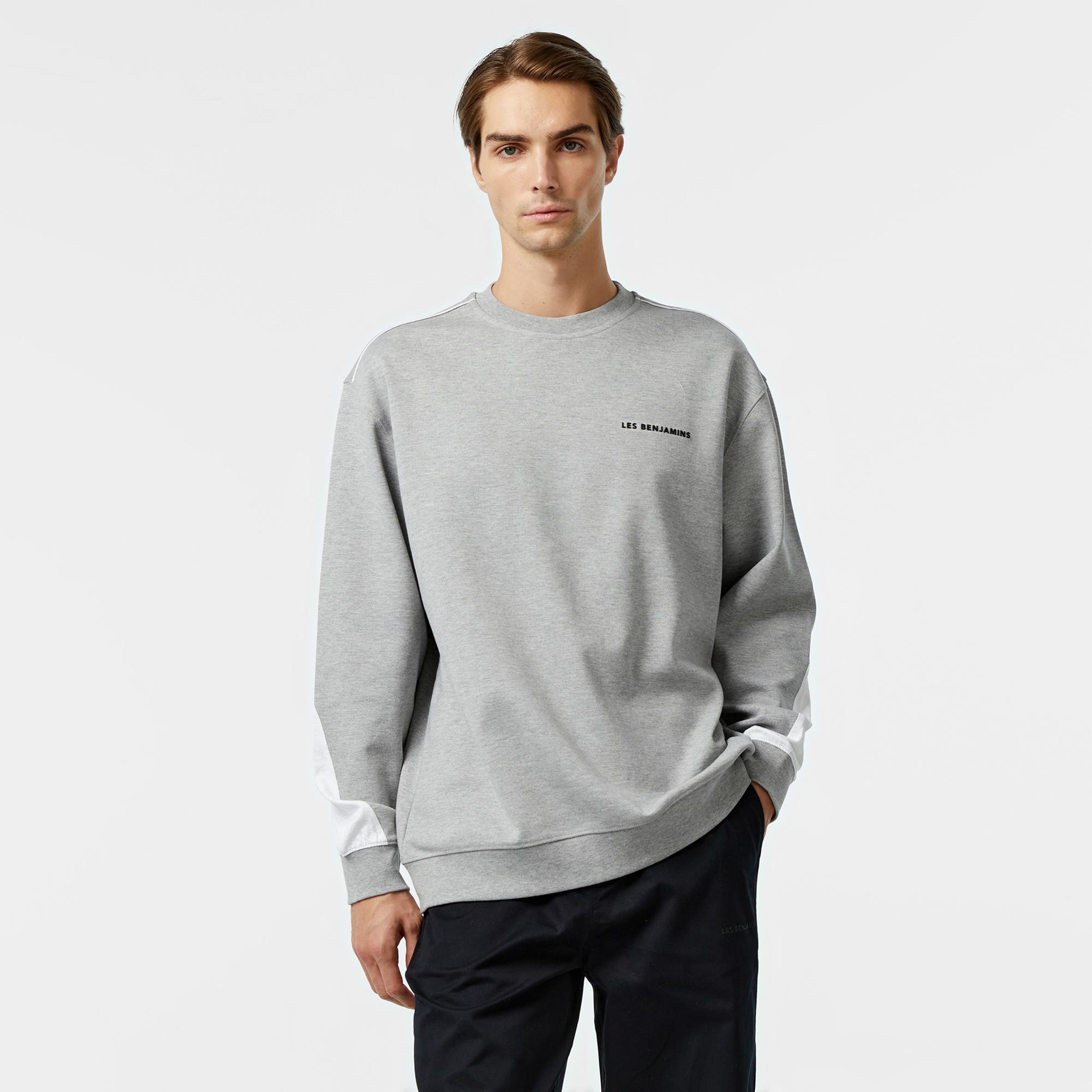 Les Benjamins 402 Erkek Gri Sweatshirt