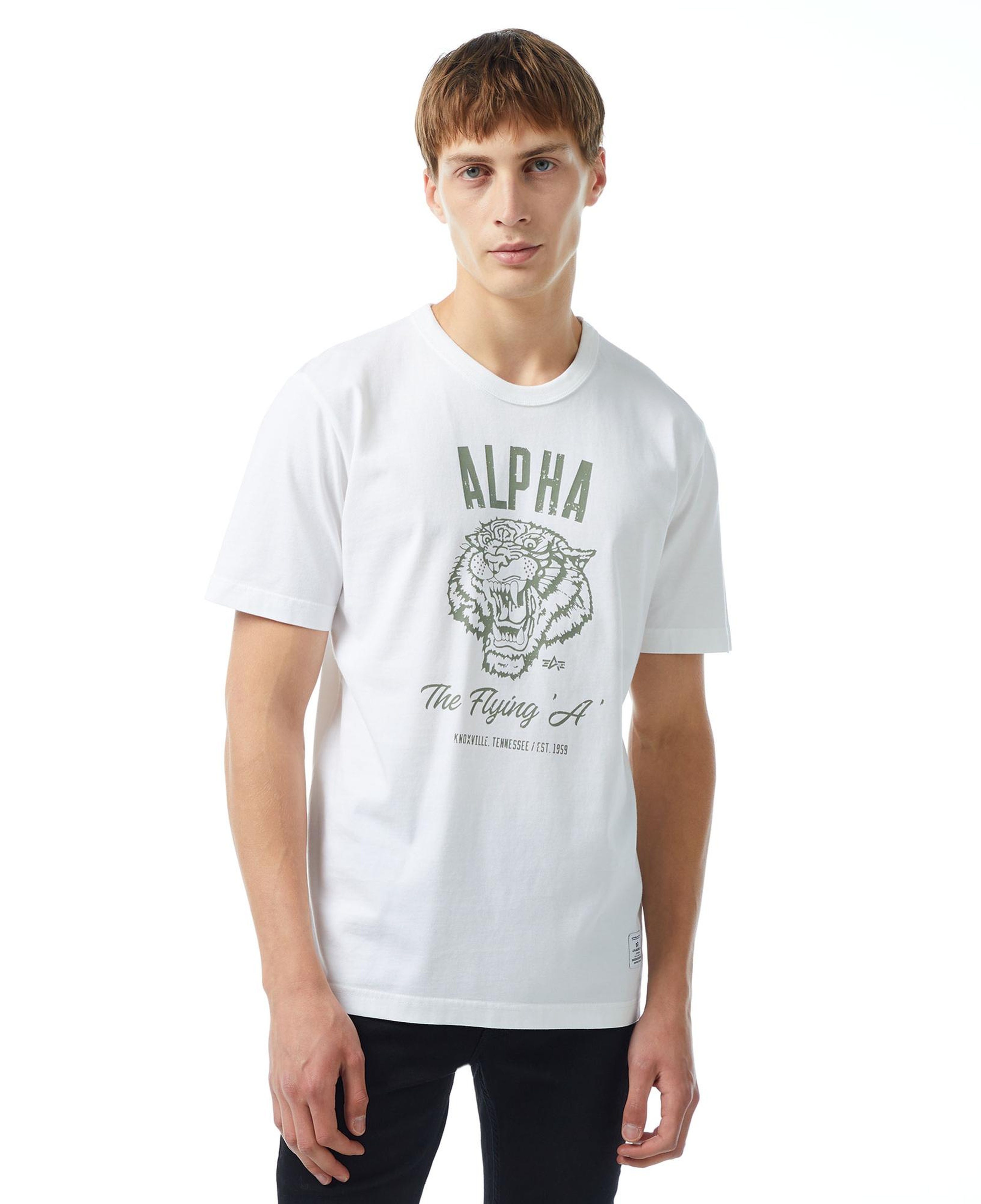 Alpha Industries Alpha Tiger Erkek Beyaz T-Shirt