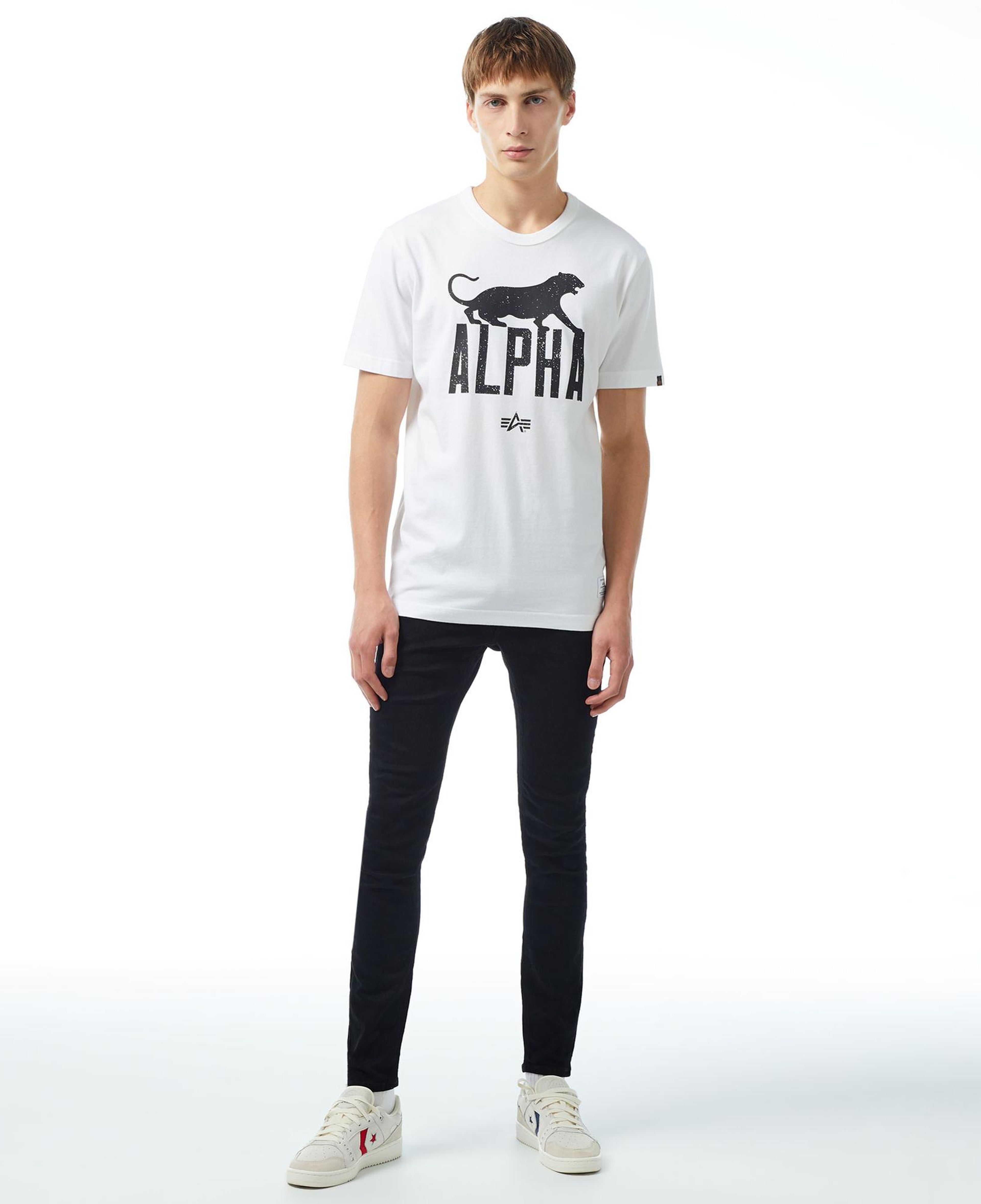 Alpha Industries Alpha Leopard Erkek Beyaz T-Shirt