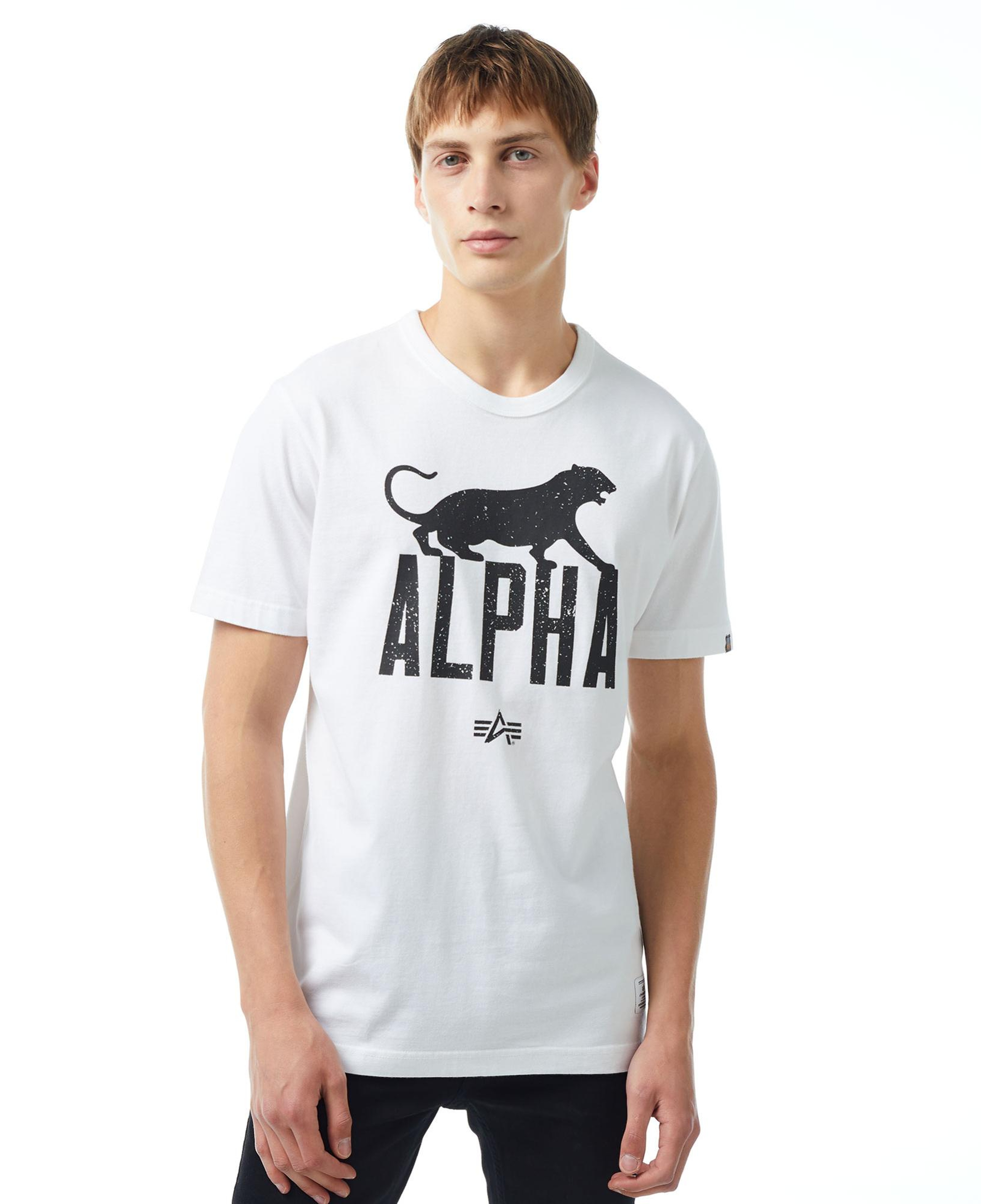 Alpha Industries Alpha Leopard Erkek Beyaz T-Shirt