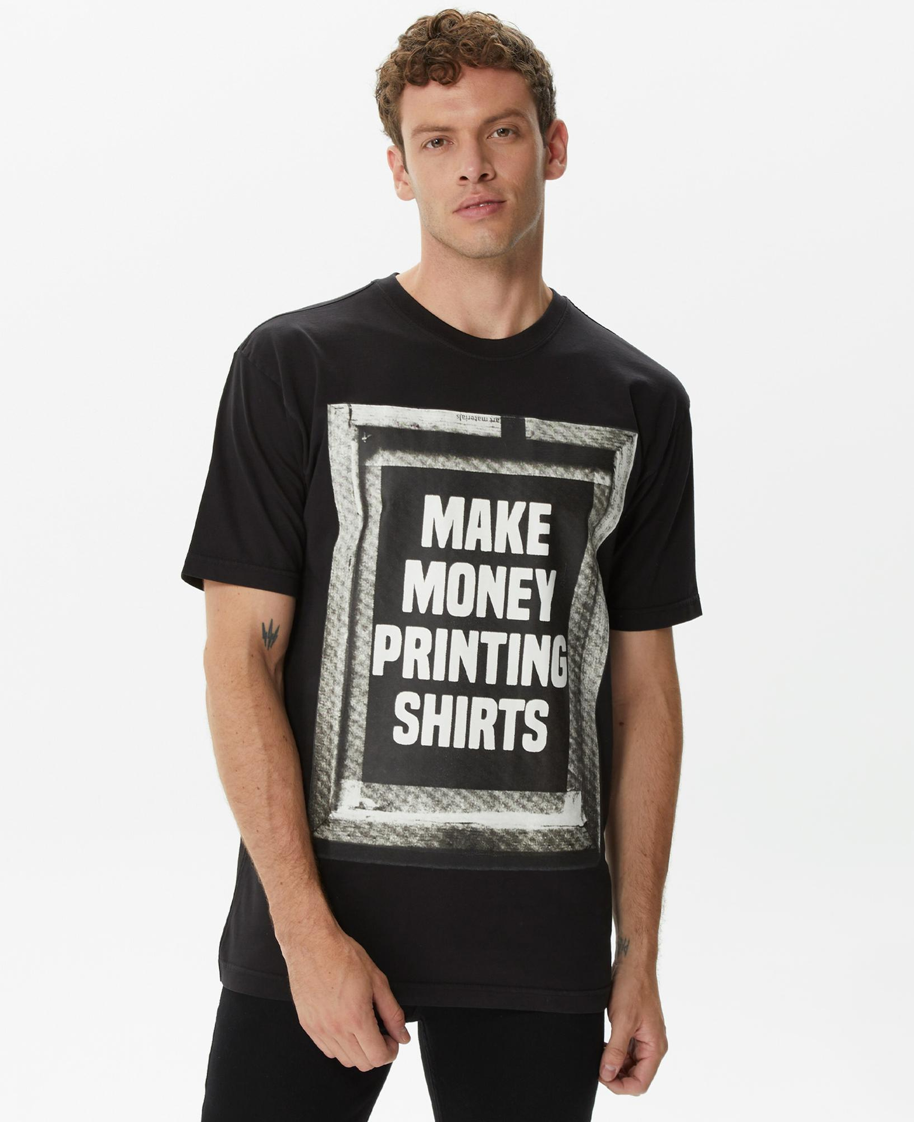 Market Printing Money Erkek Siyah Tişört
