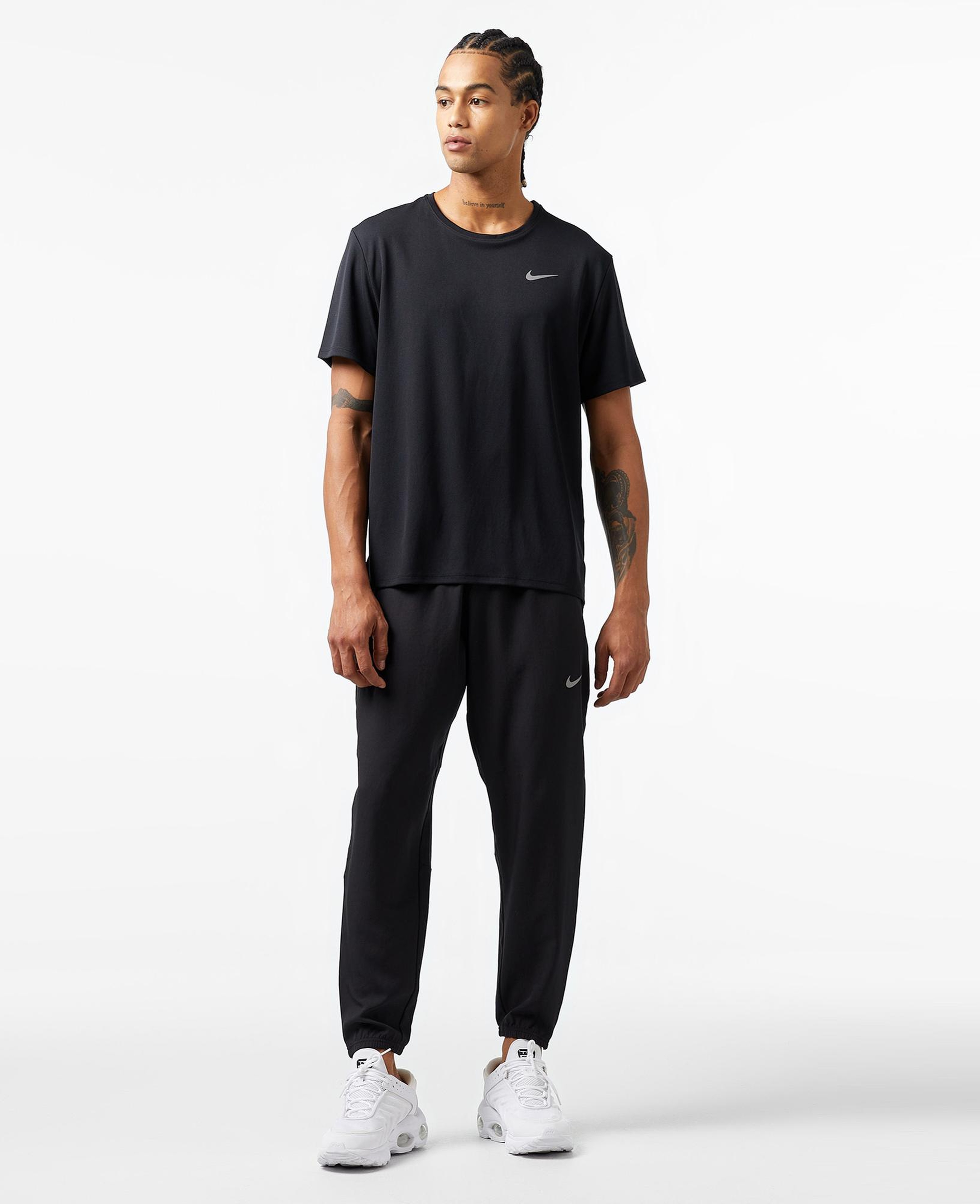 Nike Dri-Fit Miler Erkek Siyah T-Shirt