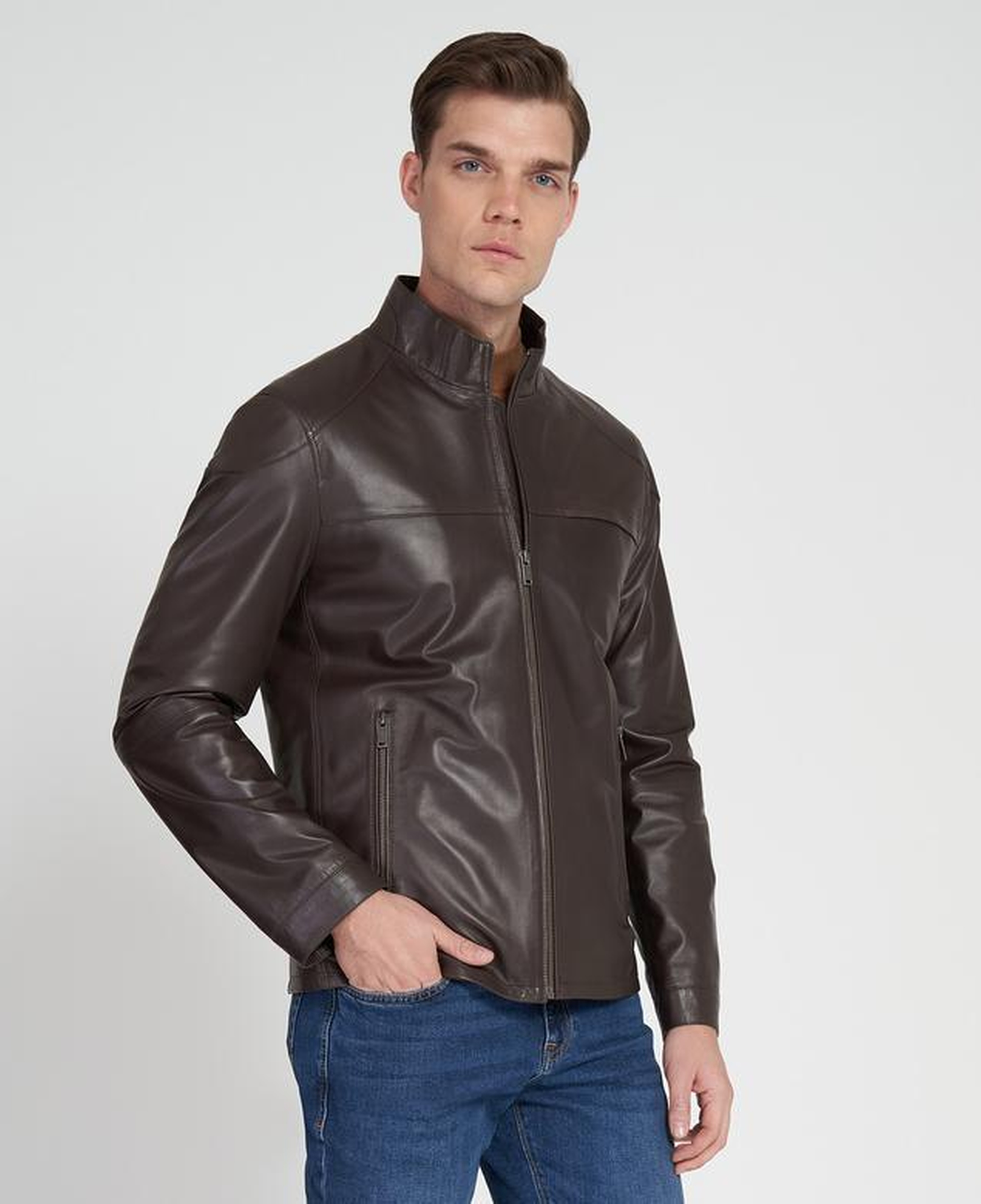 Paul Kahve Erkek Deri Ceket