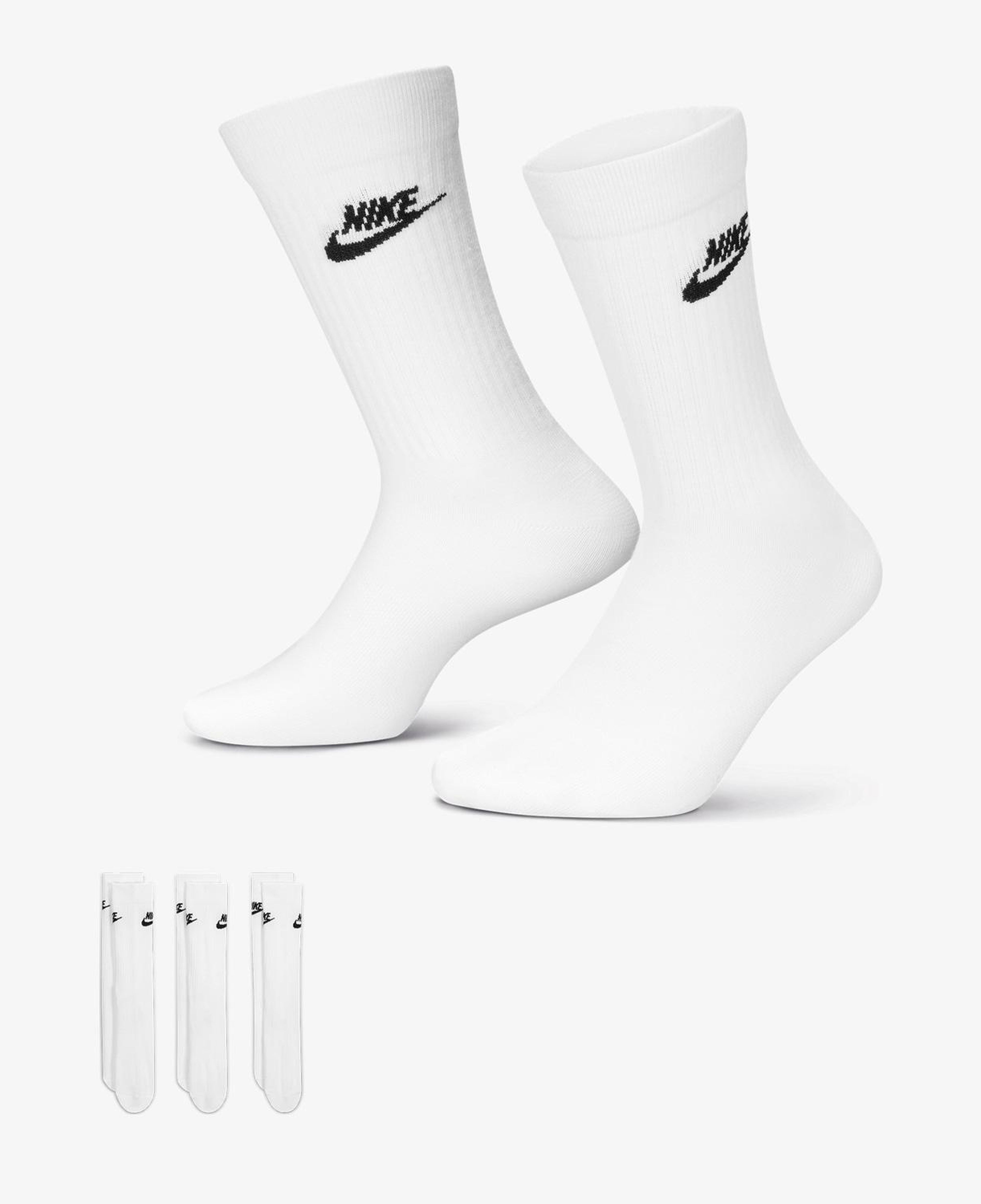 Nike Sportswear Everyday Essential Cr 3'lü Unisex Beyaz Çorap