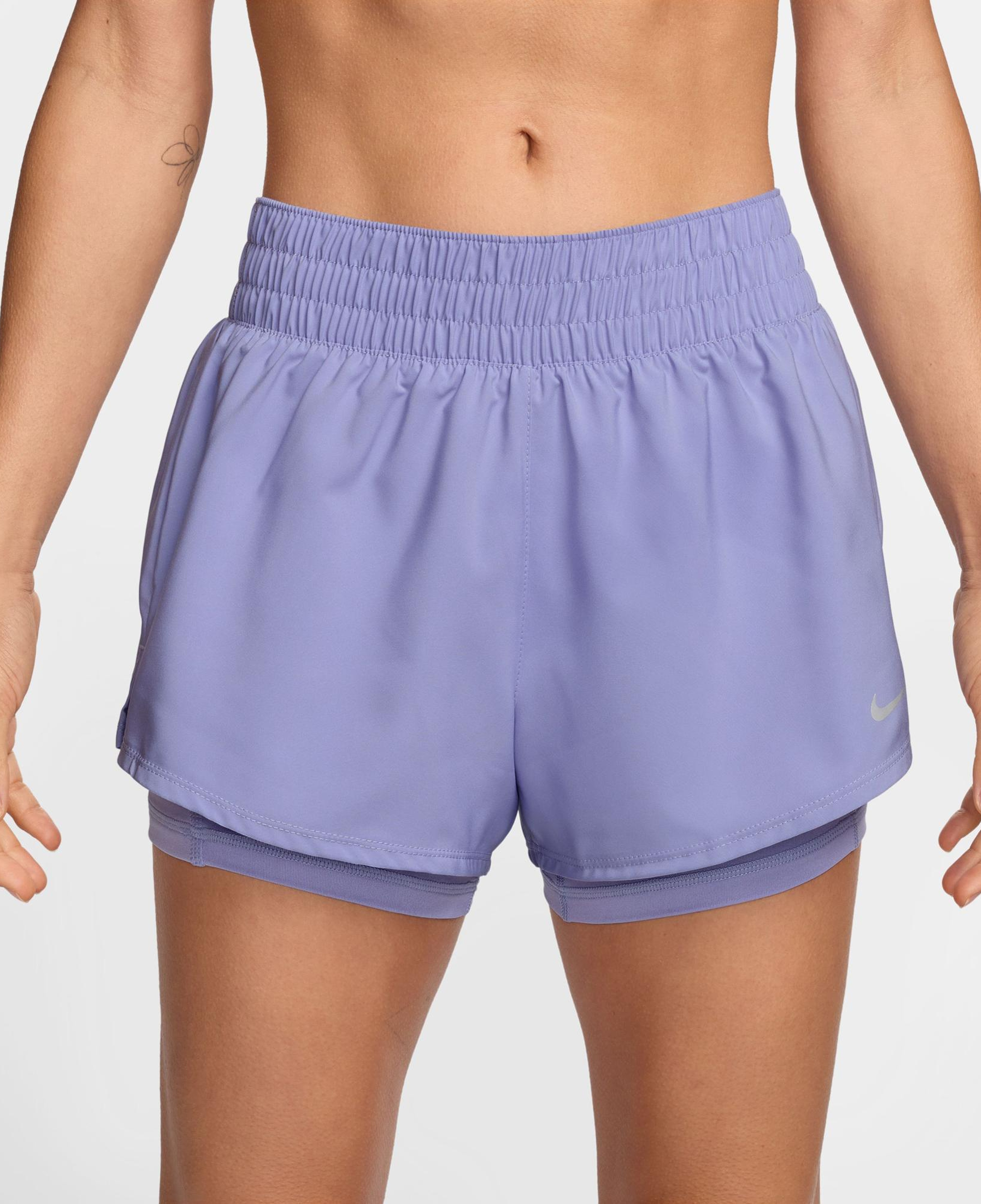 Nike One Dri-Fit 8 cm Kadın Mor Şort