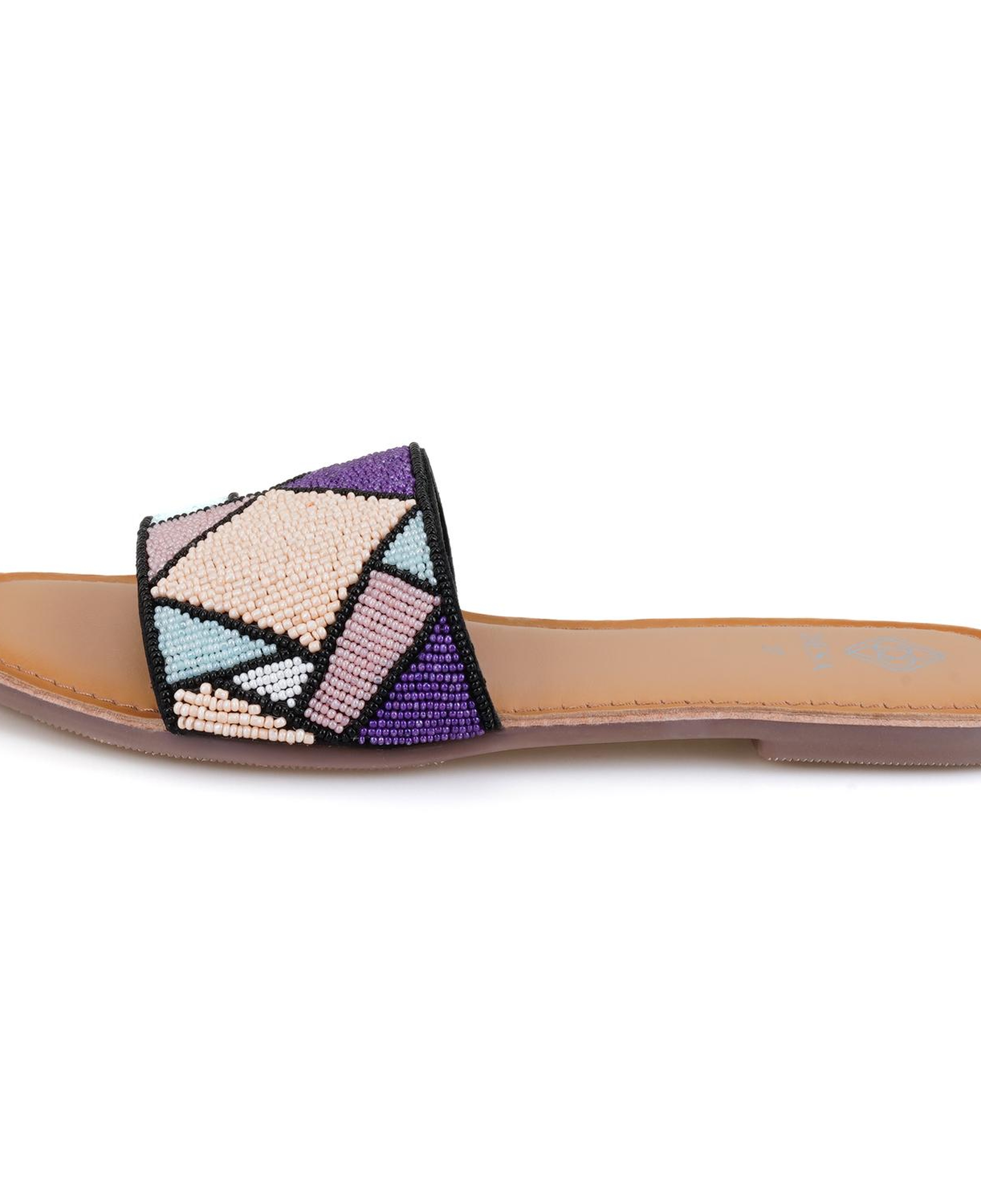 Kadın Çok Renkli Boncuk İşlemeli Terlik