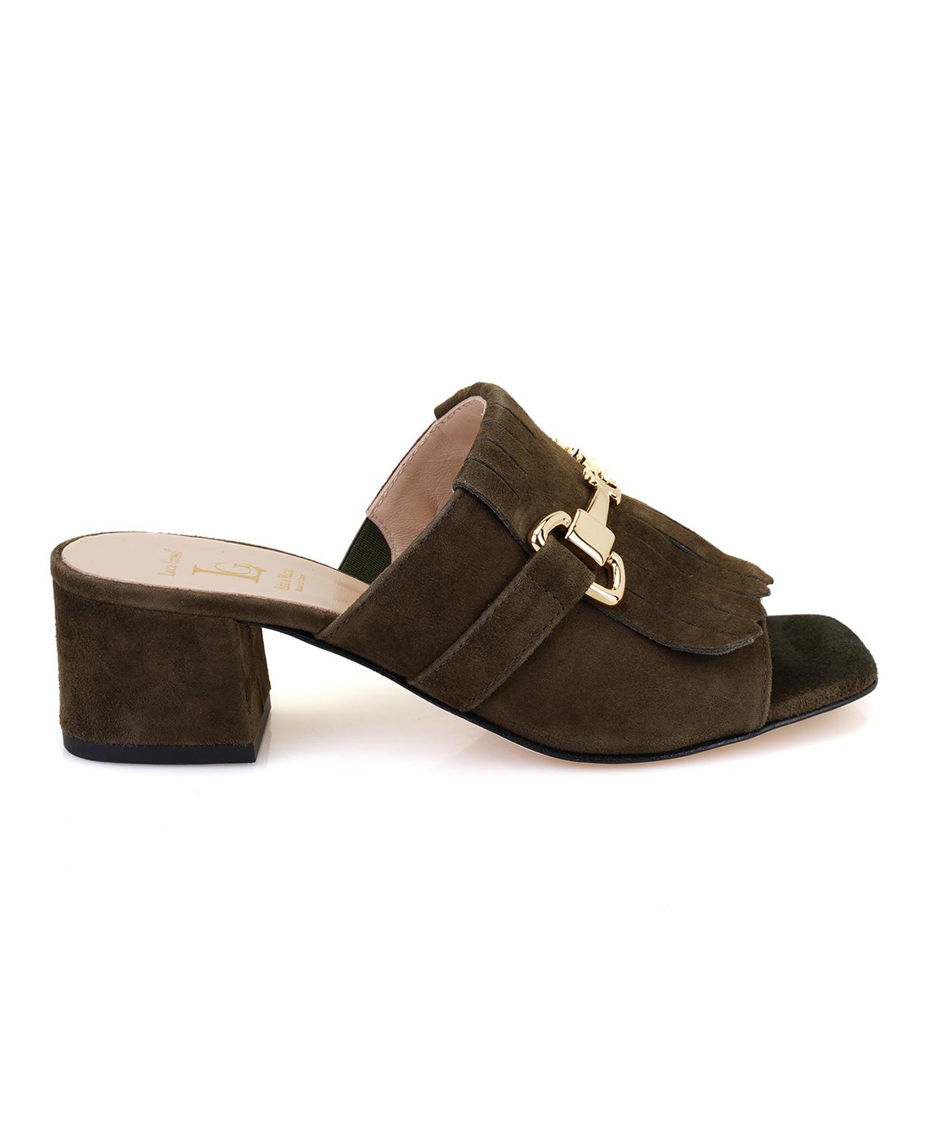 Luca Grossi Yeşil Toka Aksesuarlı Topuklu Terlik