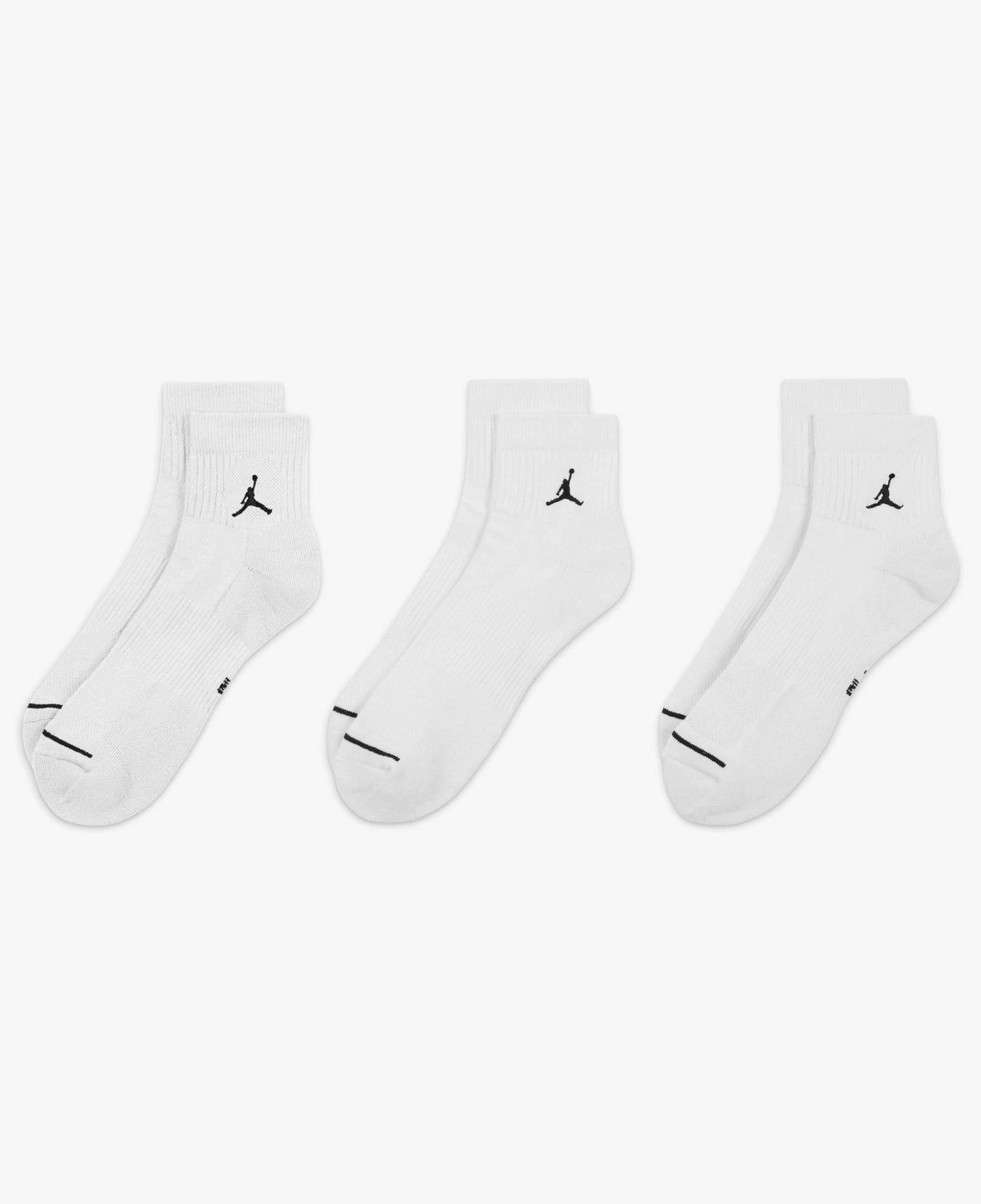 Jordan Cush Poly 3' lü Unisex Beyaz Çorap