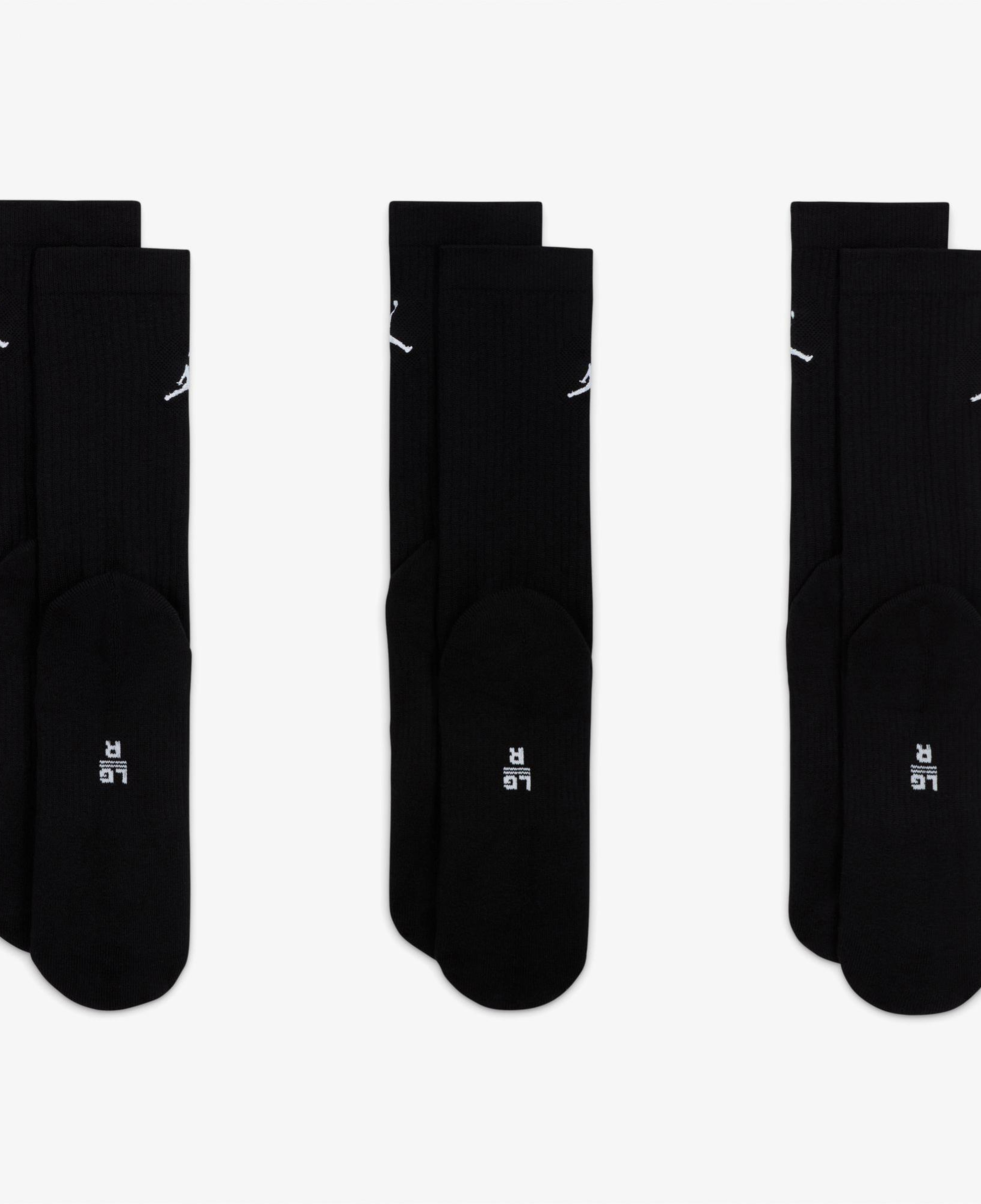 Jordan Cush Poly 3' lü Unisex Siyah Çorap