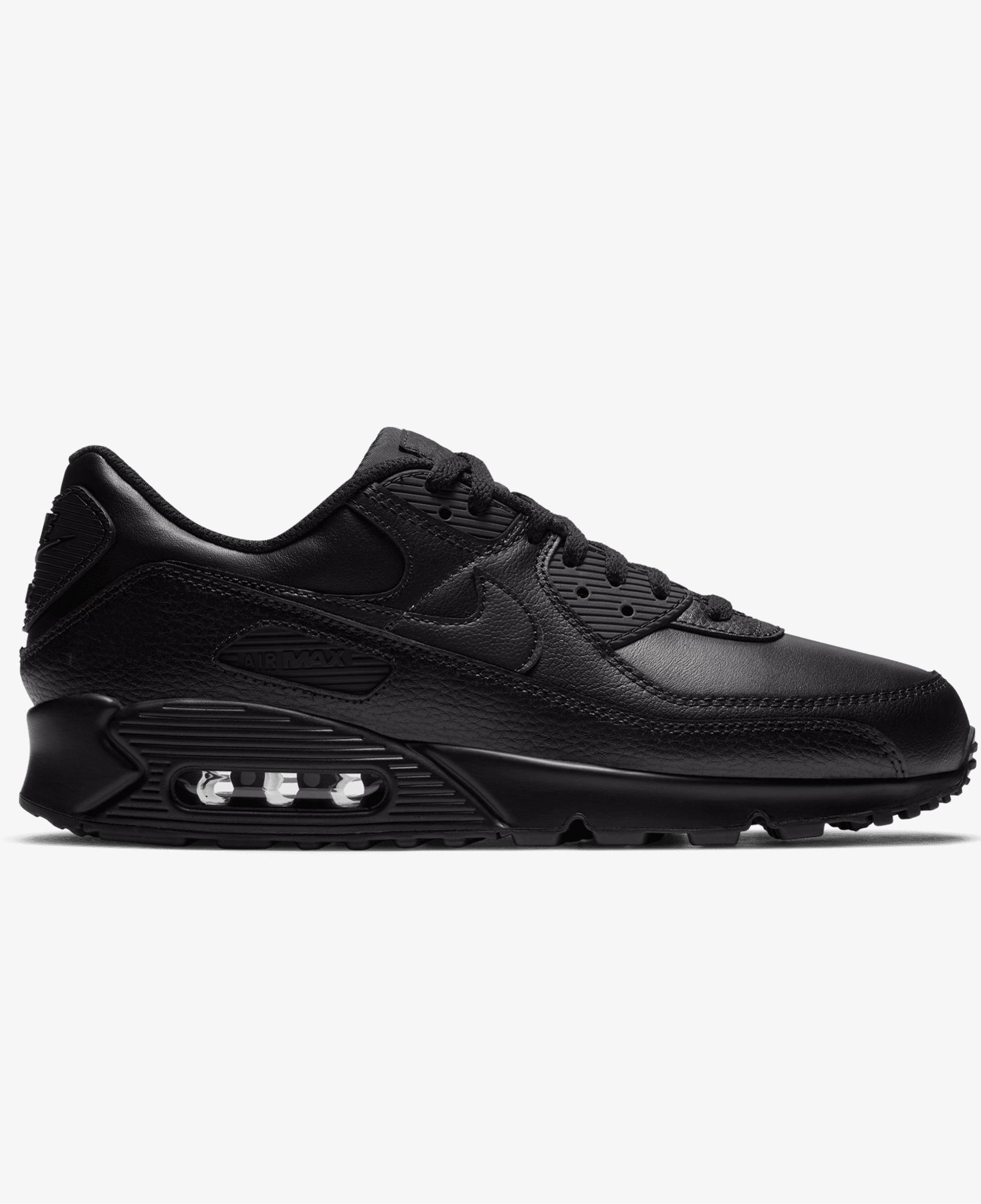 Nike Air Max 90 Leather Erkek Siyah Spor Ayakkabı
