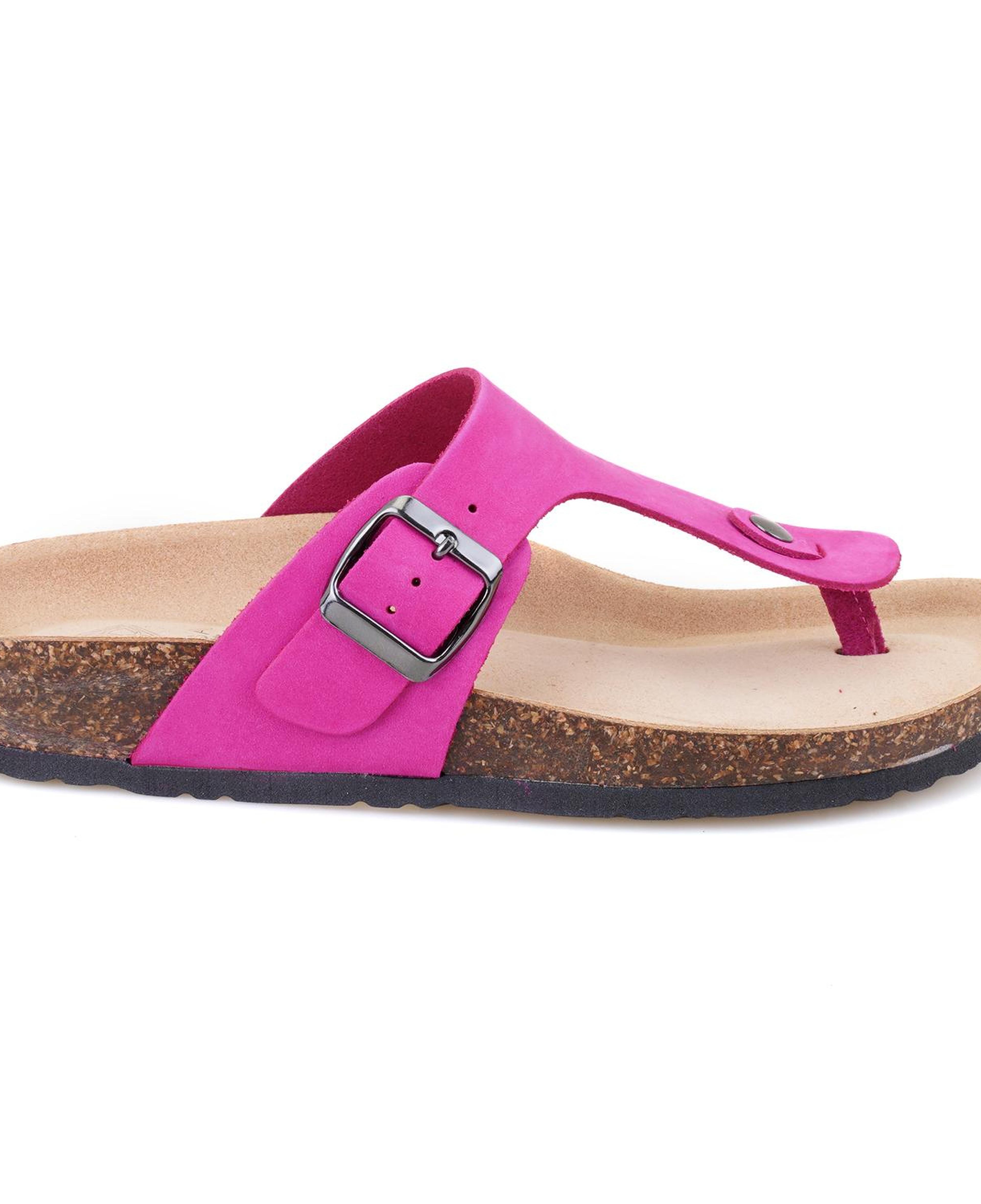 Kadın Pembe Parmak Arası Nubuk Deri Terlik