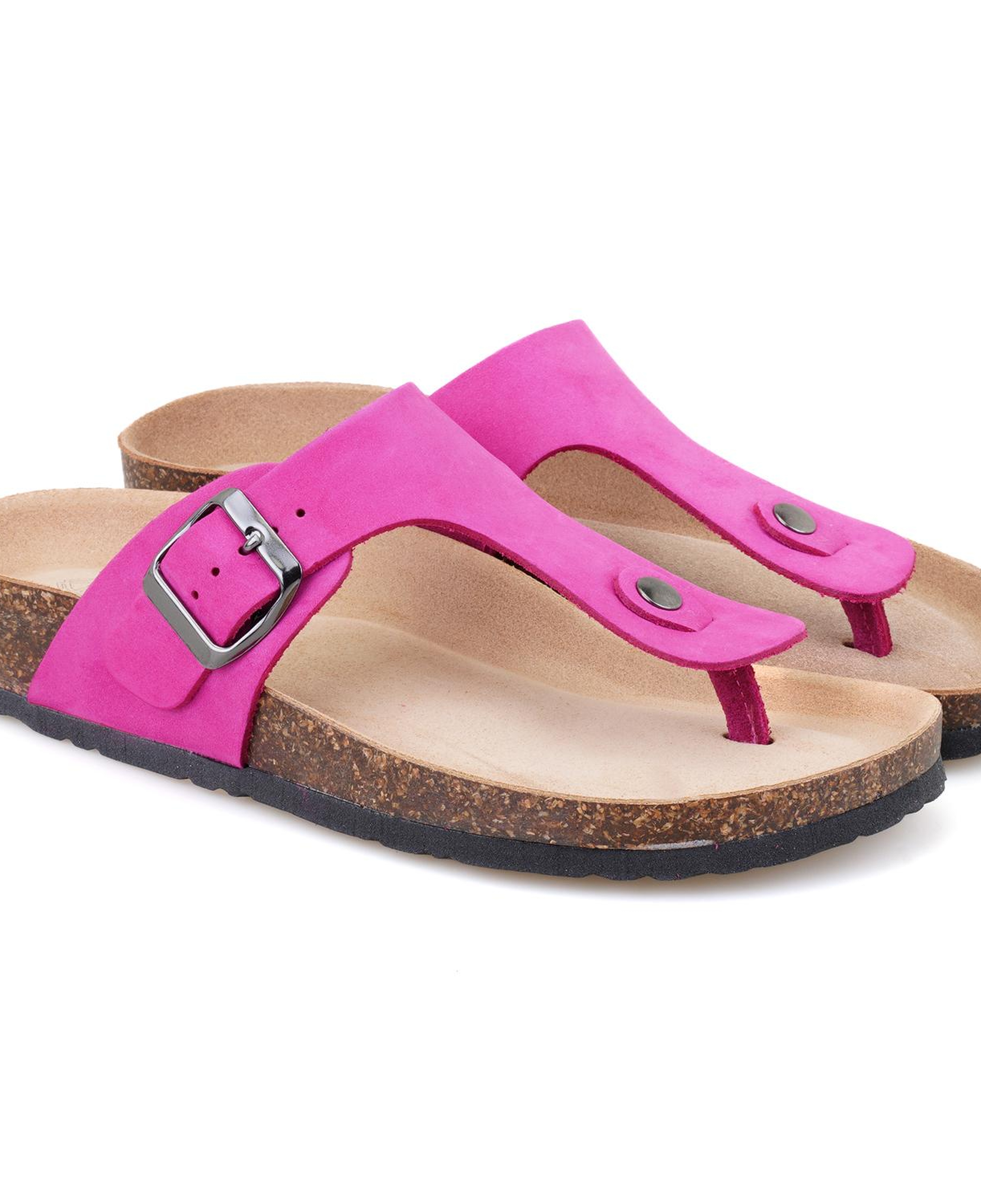 Kadın Pembe Parmak Arası Nubuk Deri Terlik