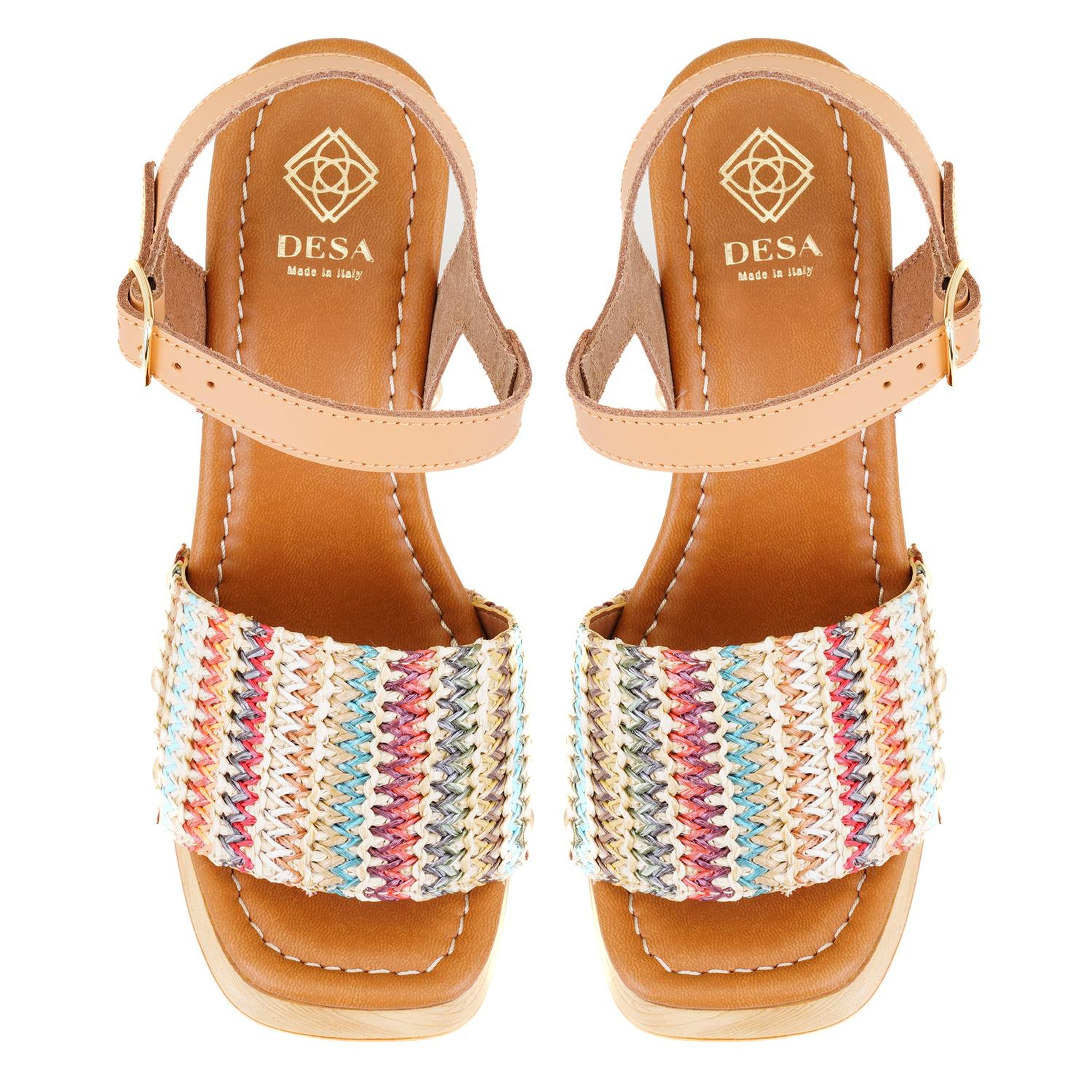 Kadın Hasır Örgülü Topuklu Sandalet