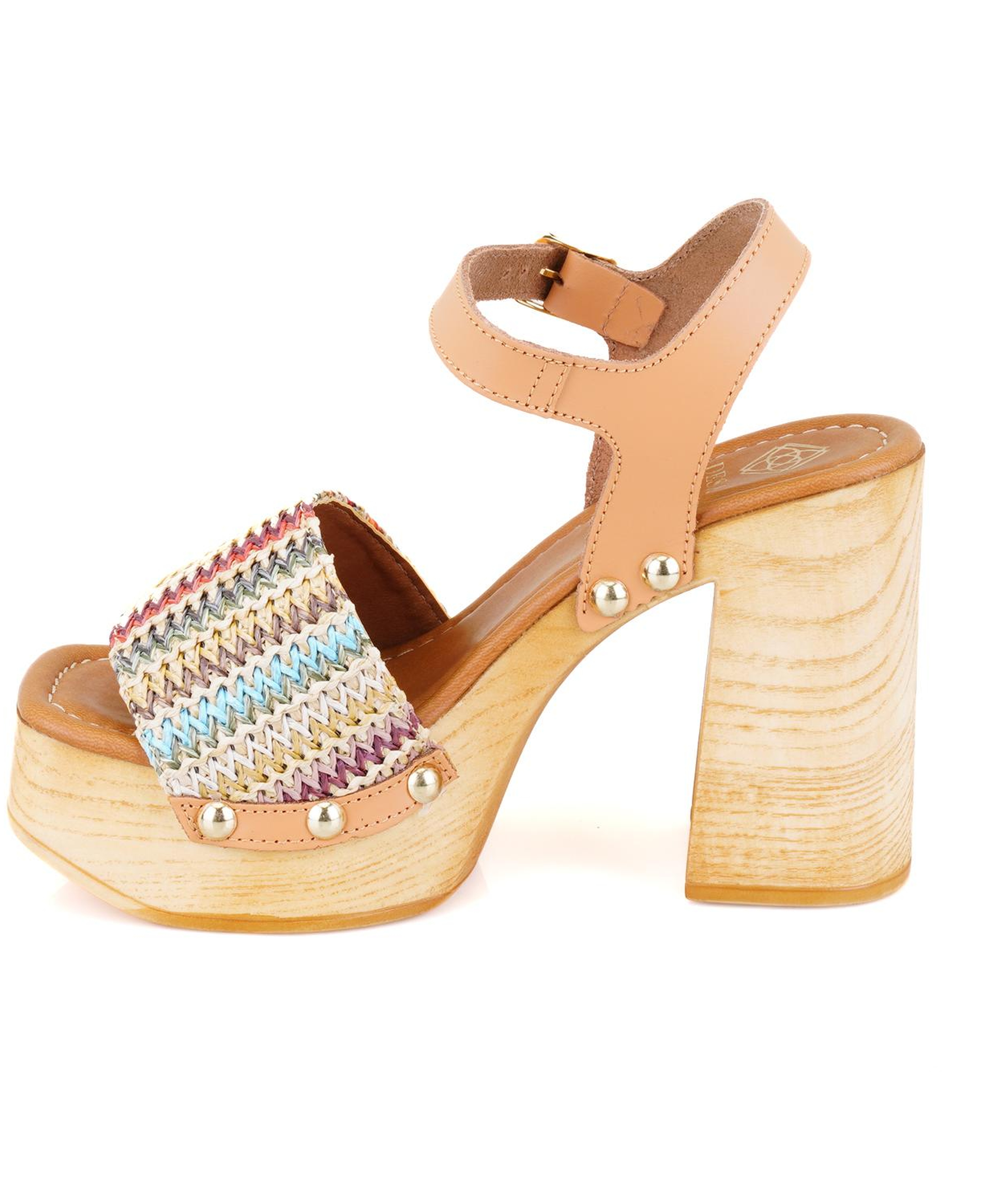 Kadın Hasır Örgülü Topuklu Sandalet