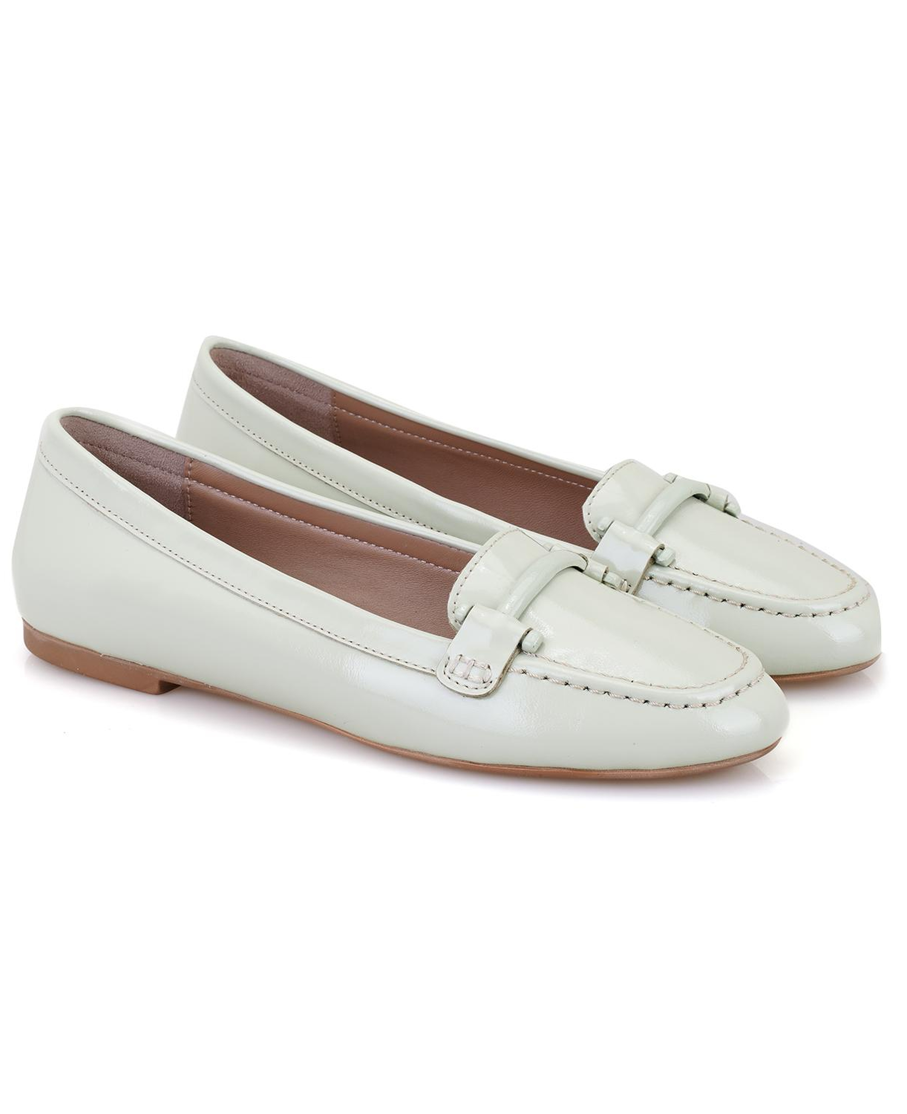 Kadın Açık Yeşil Deri Babet