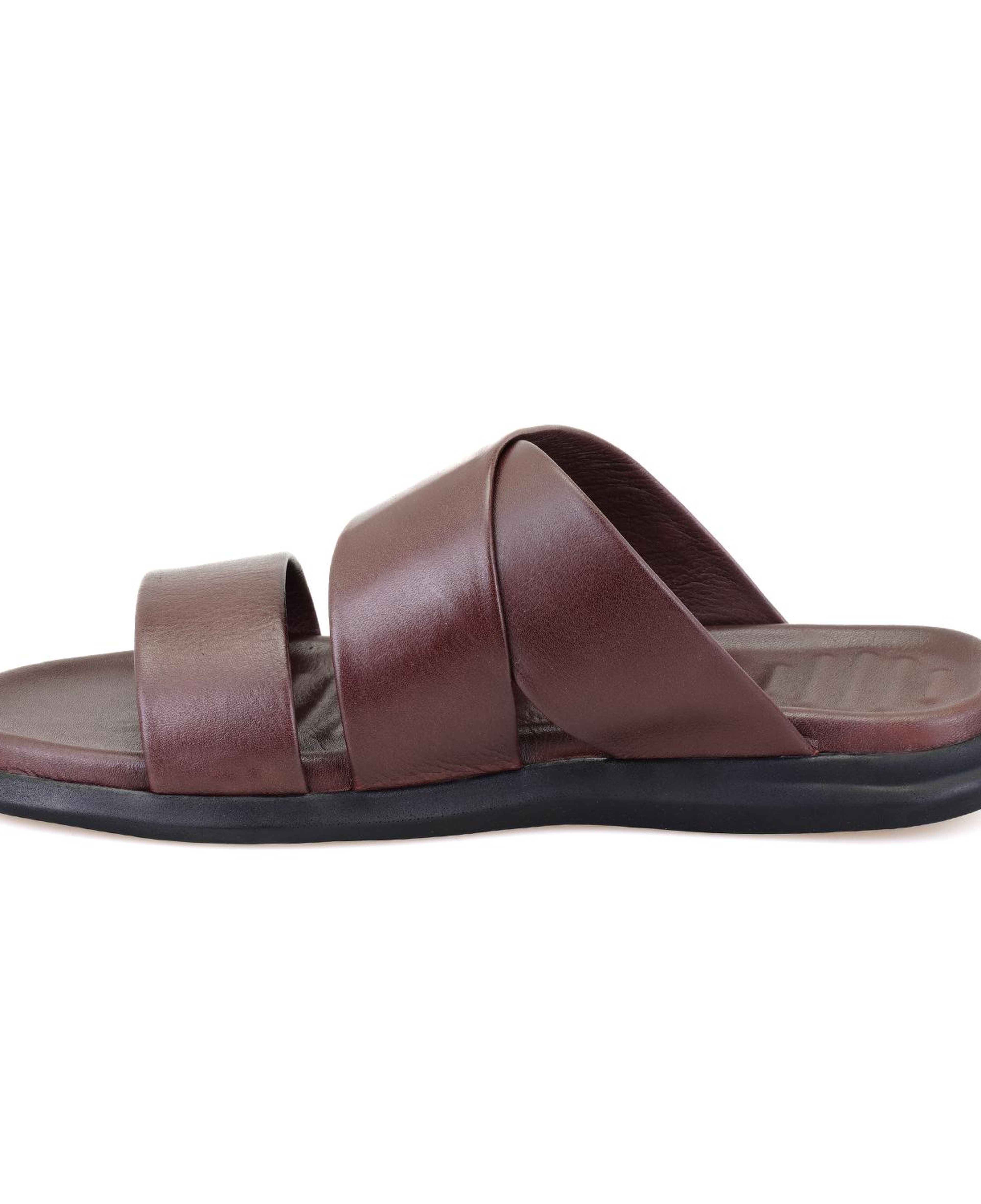 Evelin Kahve Erkek Deri Terlik