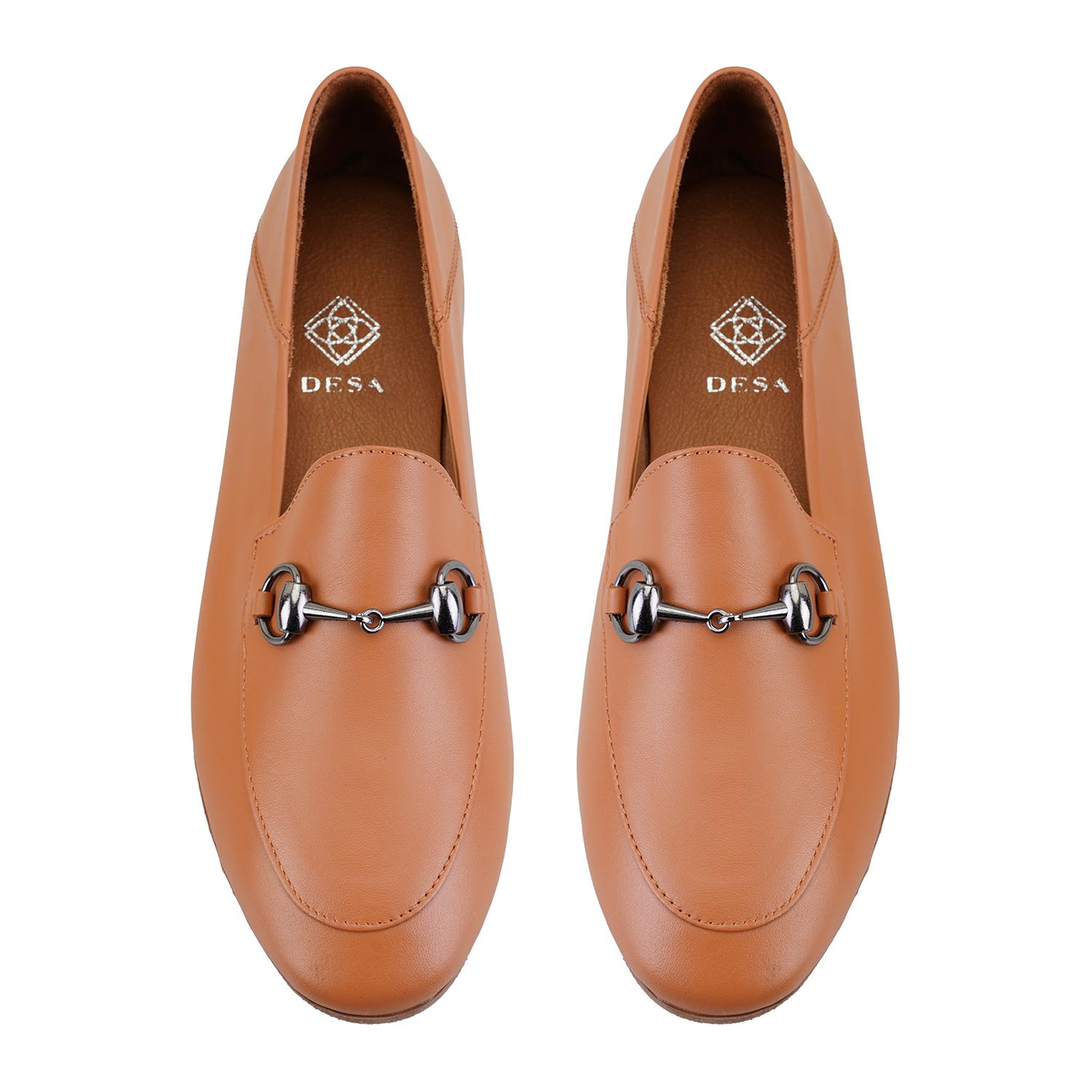 Kadın Taba Toka Aksesuarlı Deri Babet