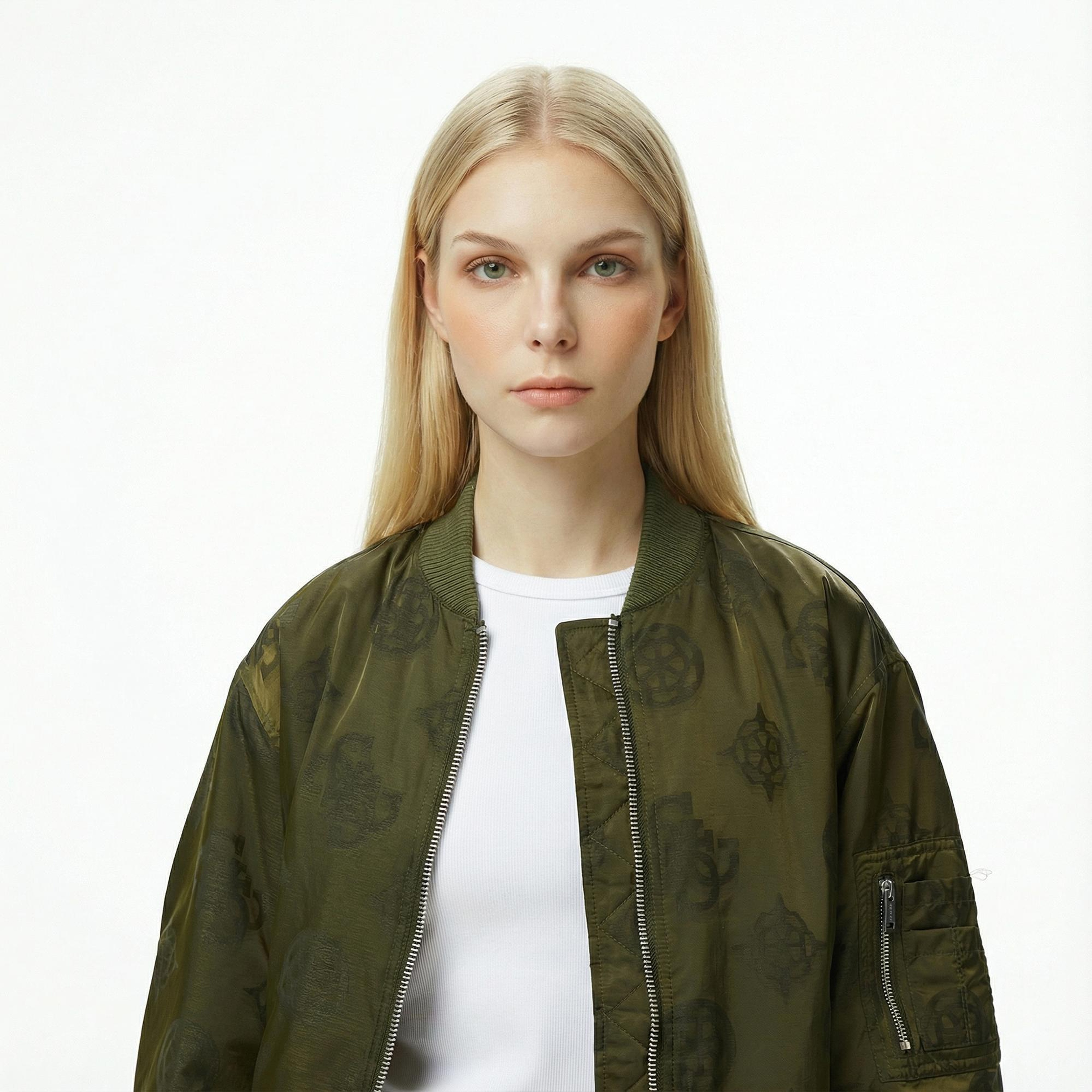 Guess Philomene Bomber Kadın Yeşil Ceket