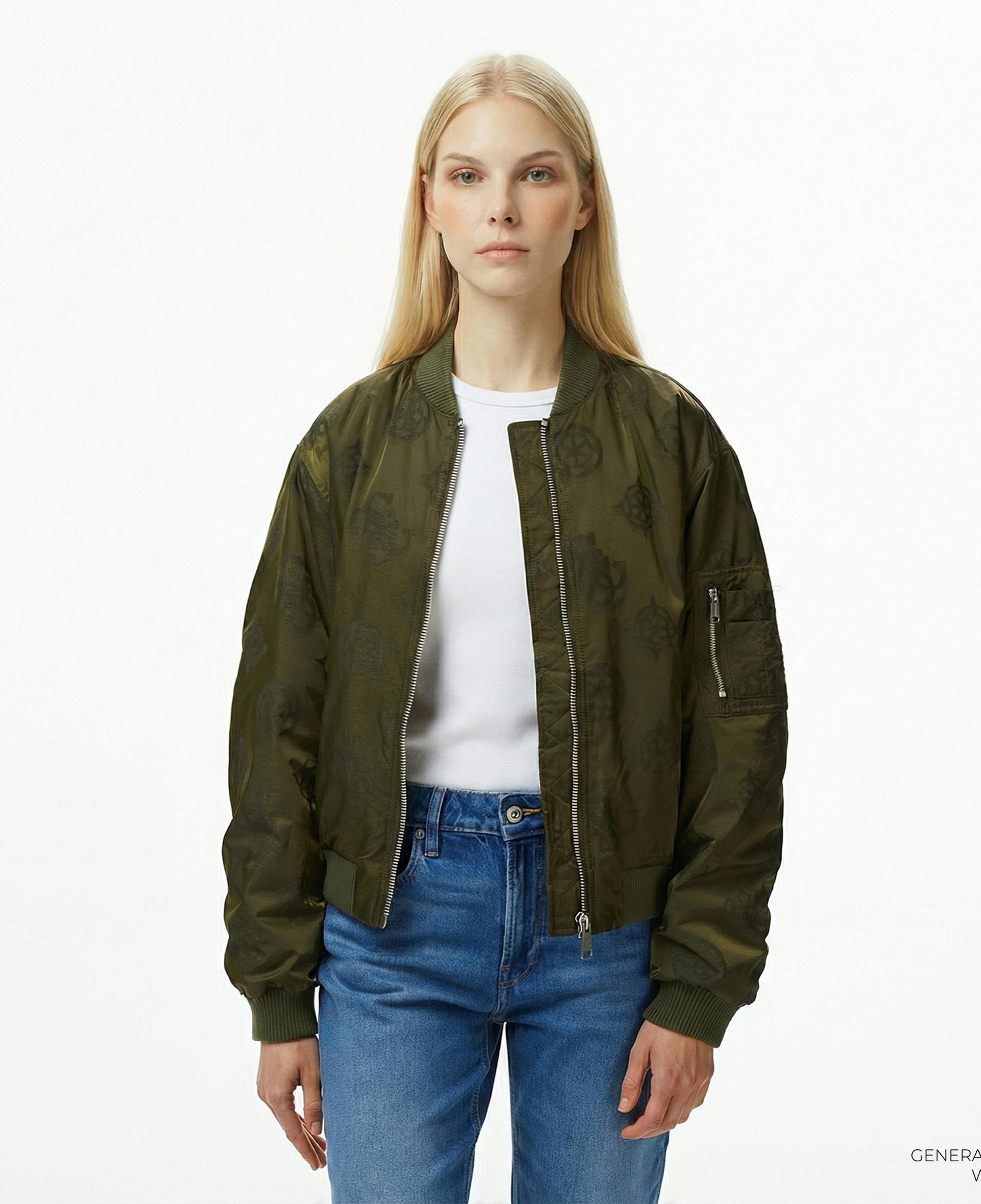 Guess Philomene Bomber Kadın Yeşil Ceket