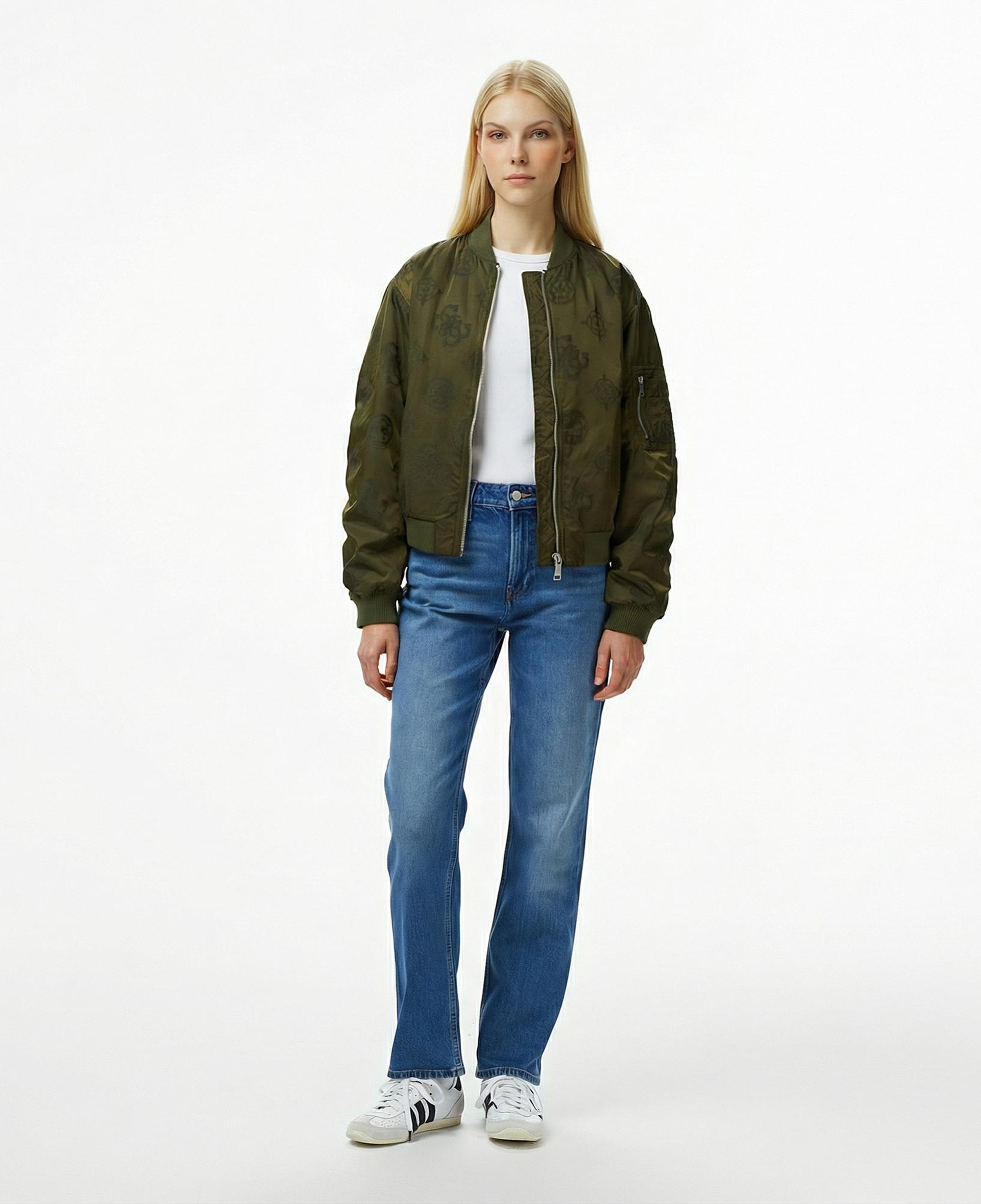 Guess Philomene Bomber Kadın Yeşil Ceket