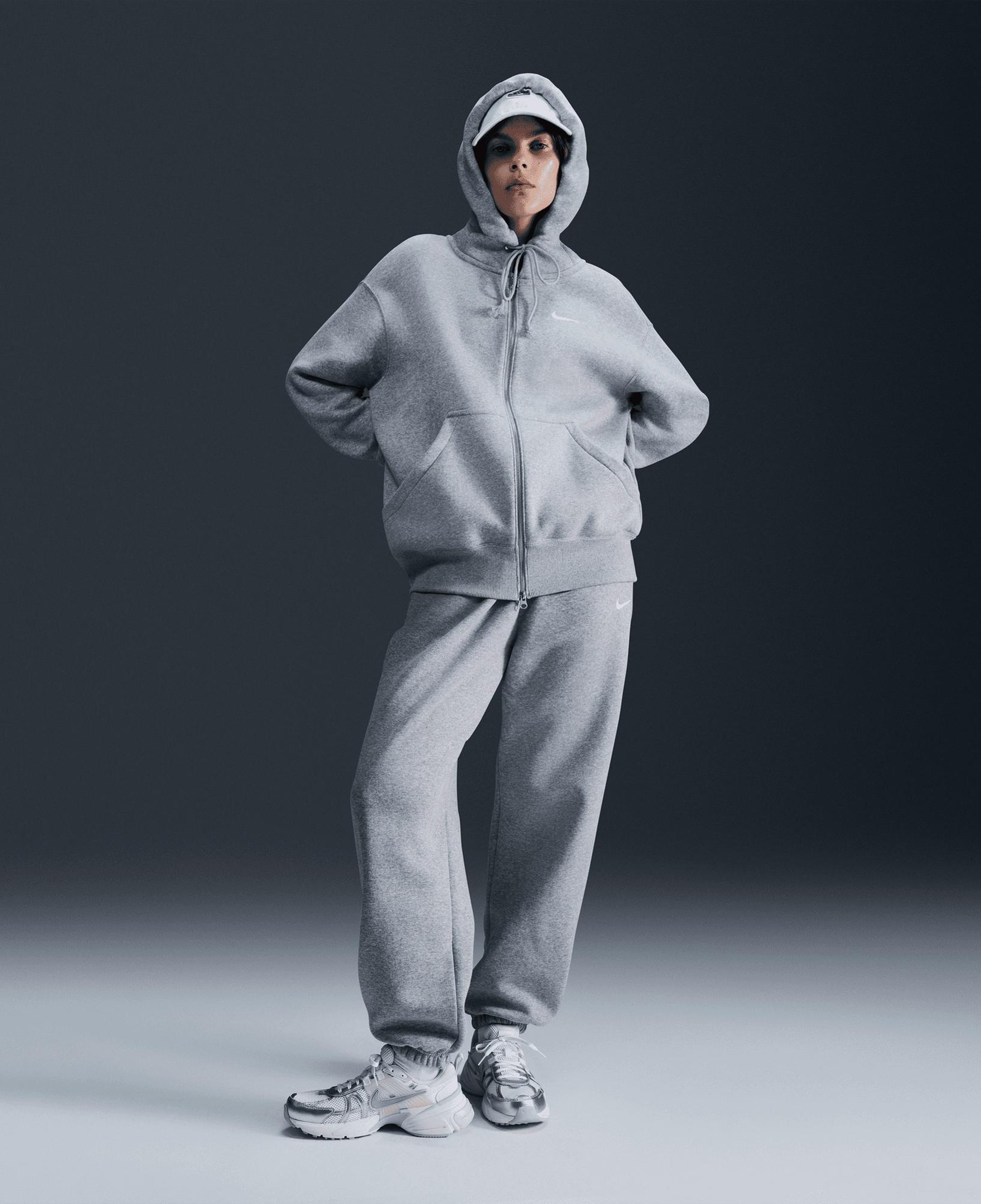 Nike Sportswear Phoenix Fleece Oversize Kadın Gri Hoodie