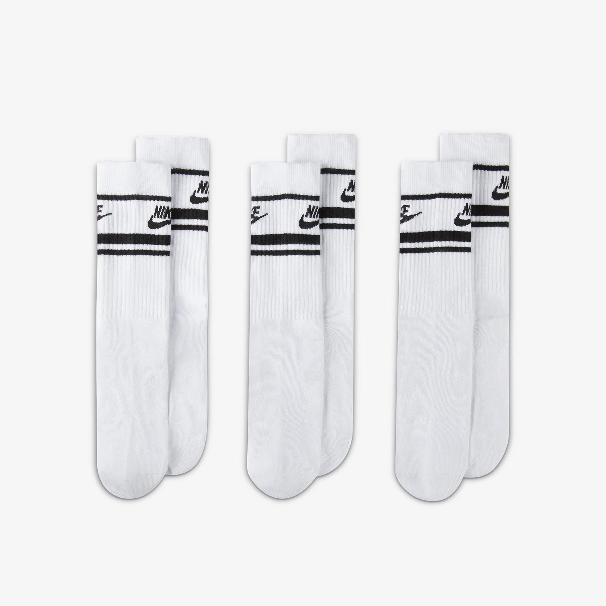 Nike Sportswear Everyday Essential Cr 3'lü Unisex Beyaz Çorap