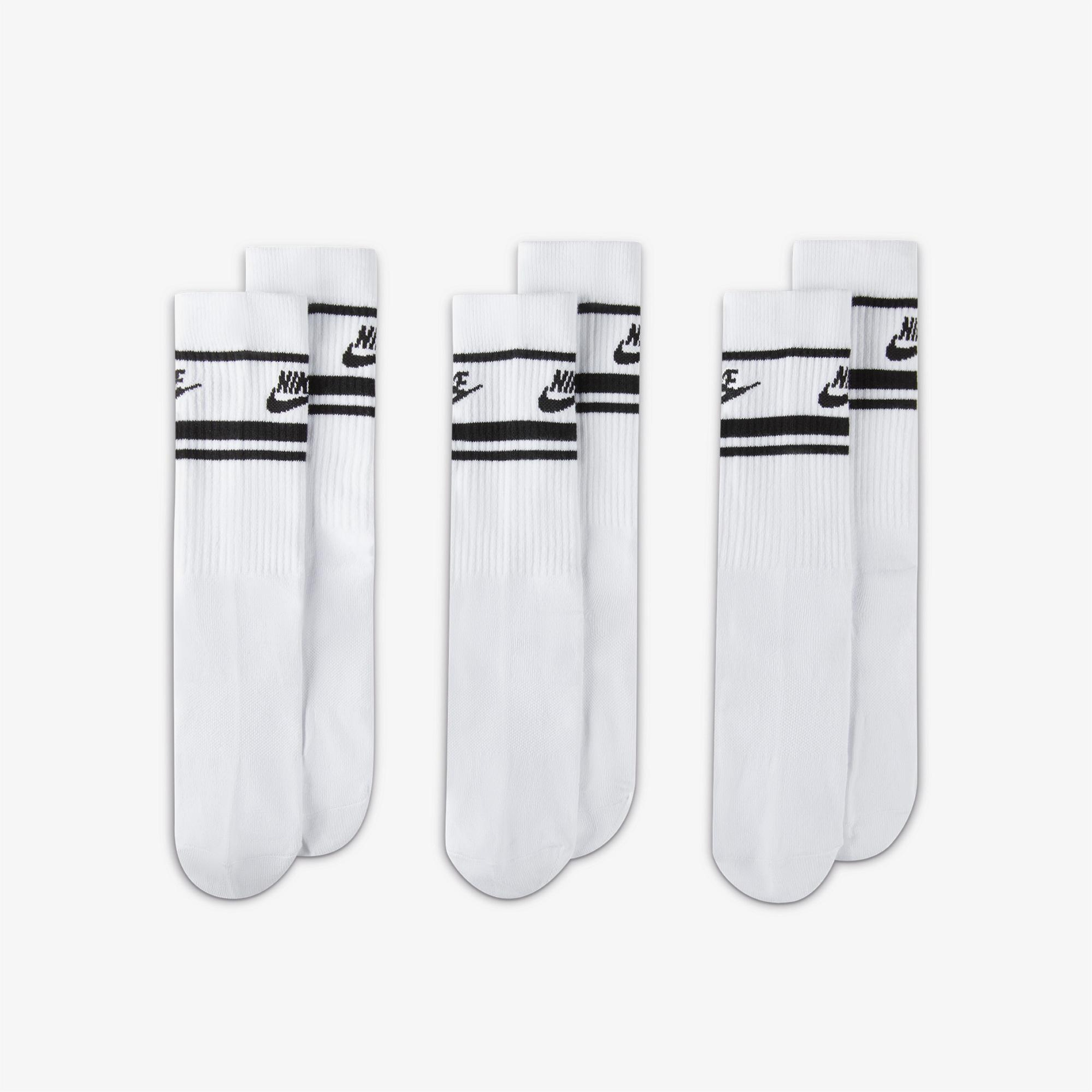Nike Sportswear Everyday Essential Cr 3'lü Unisex Beyaz Çorap