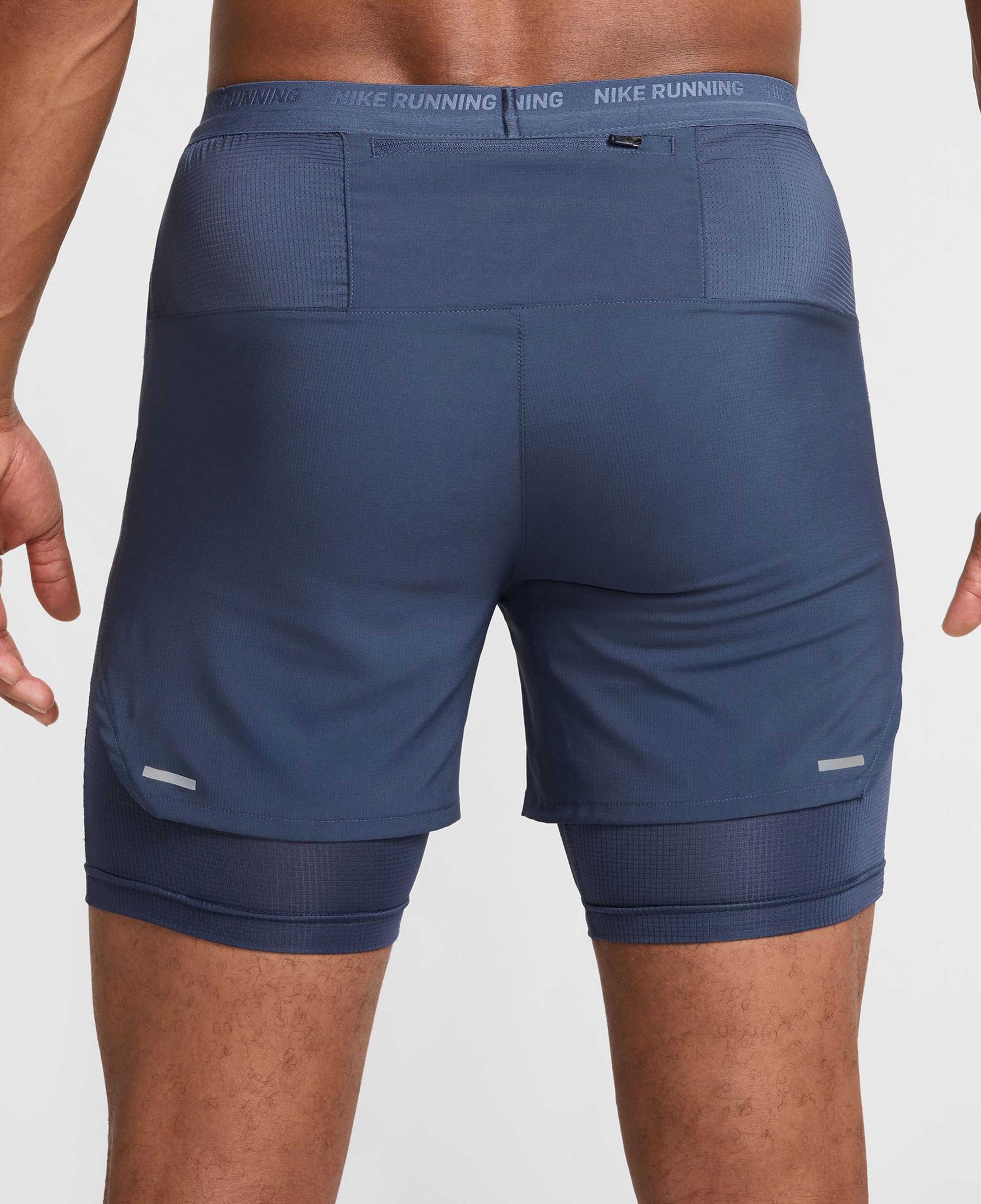 Nike Dri-Fit Stride 13 cm Hybrid Erkek Mavi Şort