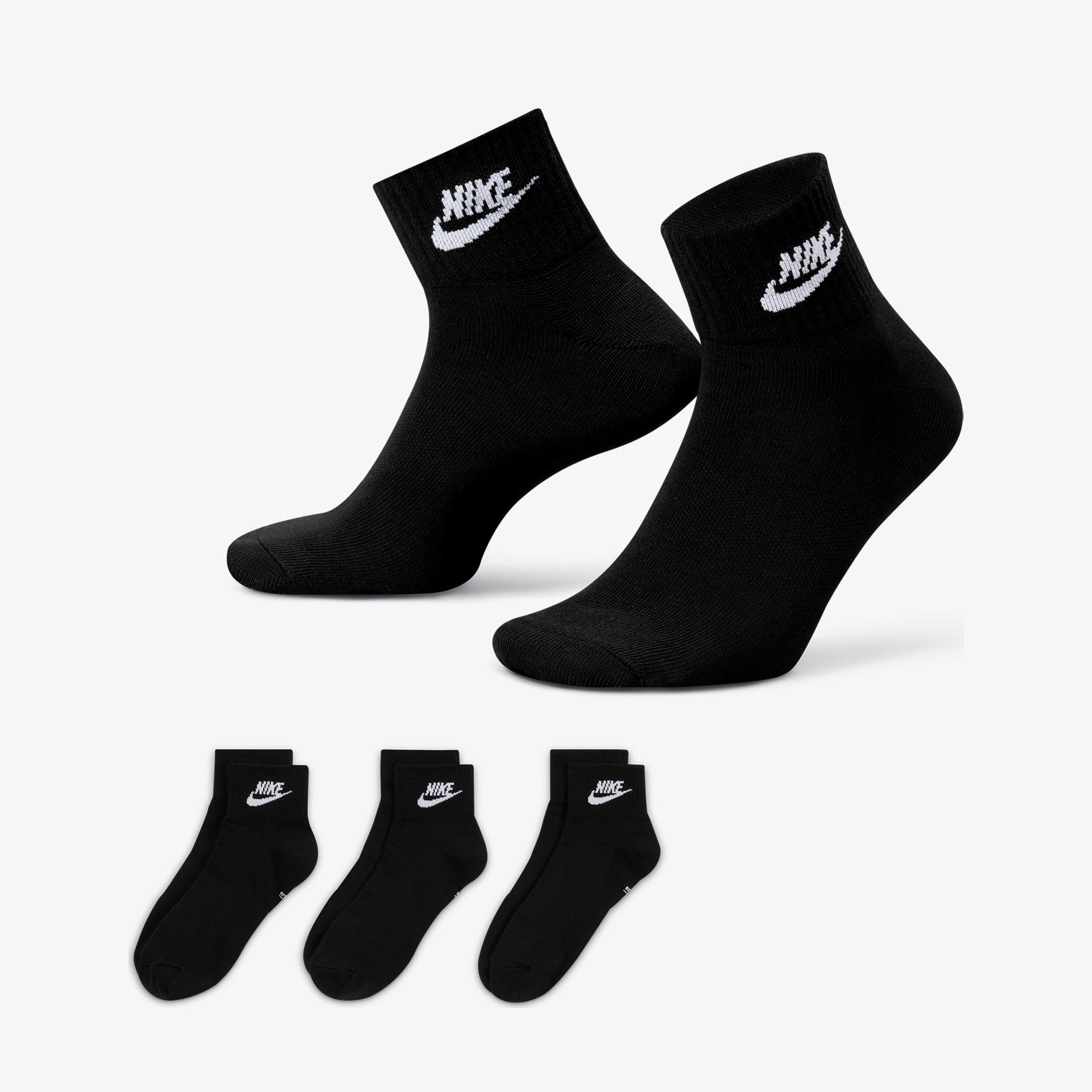 Nike Sportswear Everyday Essential An 3'lü Unisex Siyah Çorap