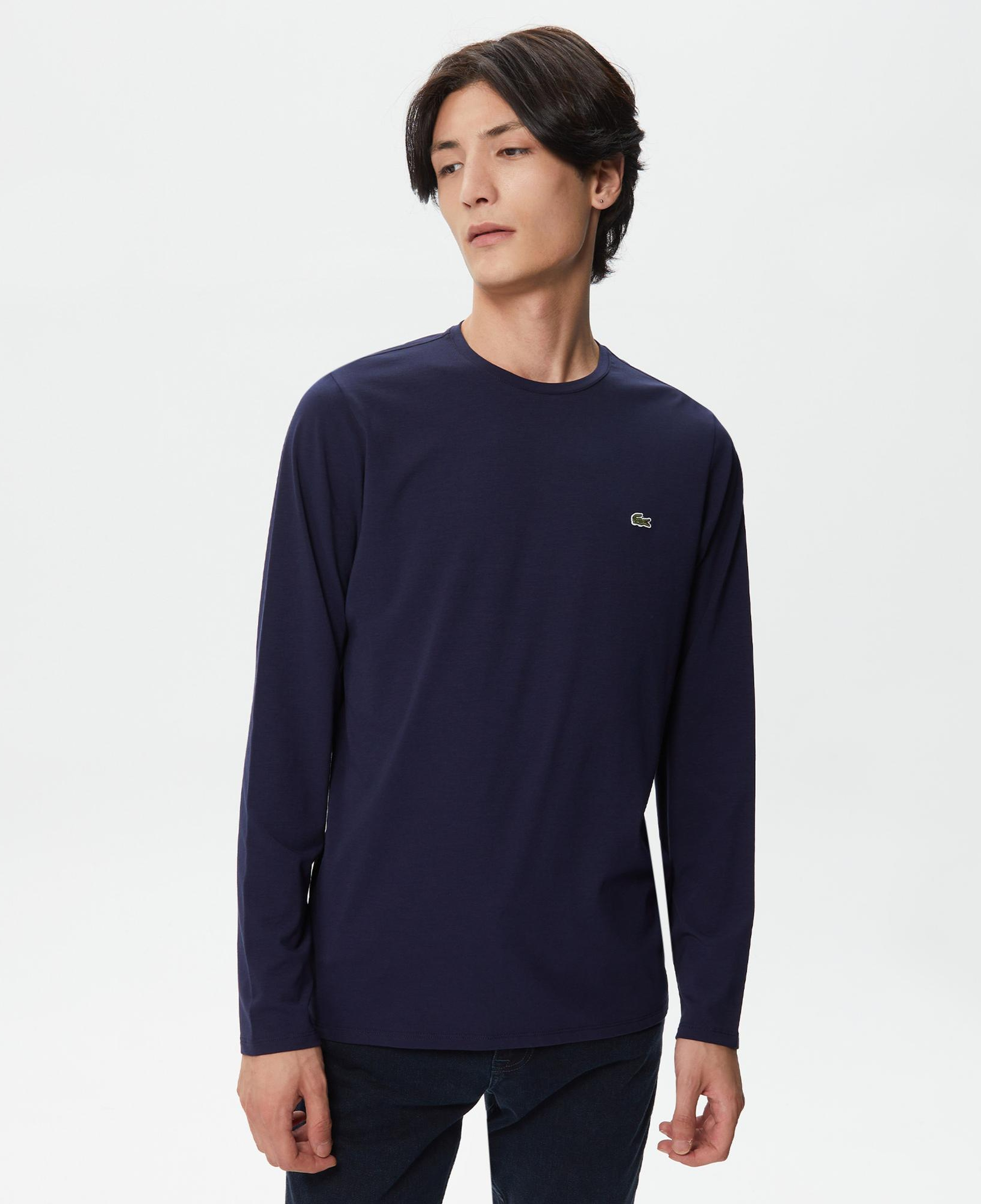 Lacoste Erkek Regular Fit Uzun Kollu Bisiklet Yaka Lacivert T-Shirt