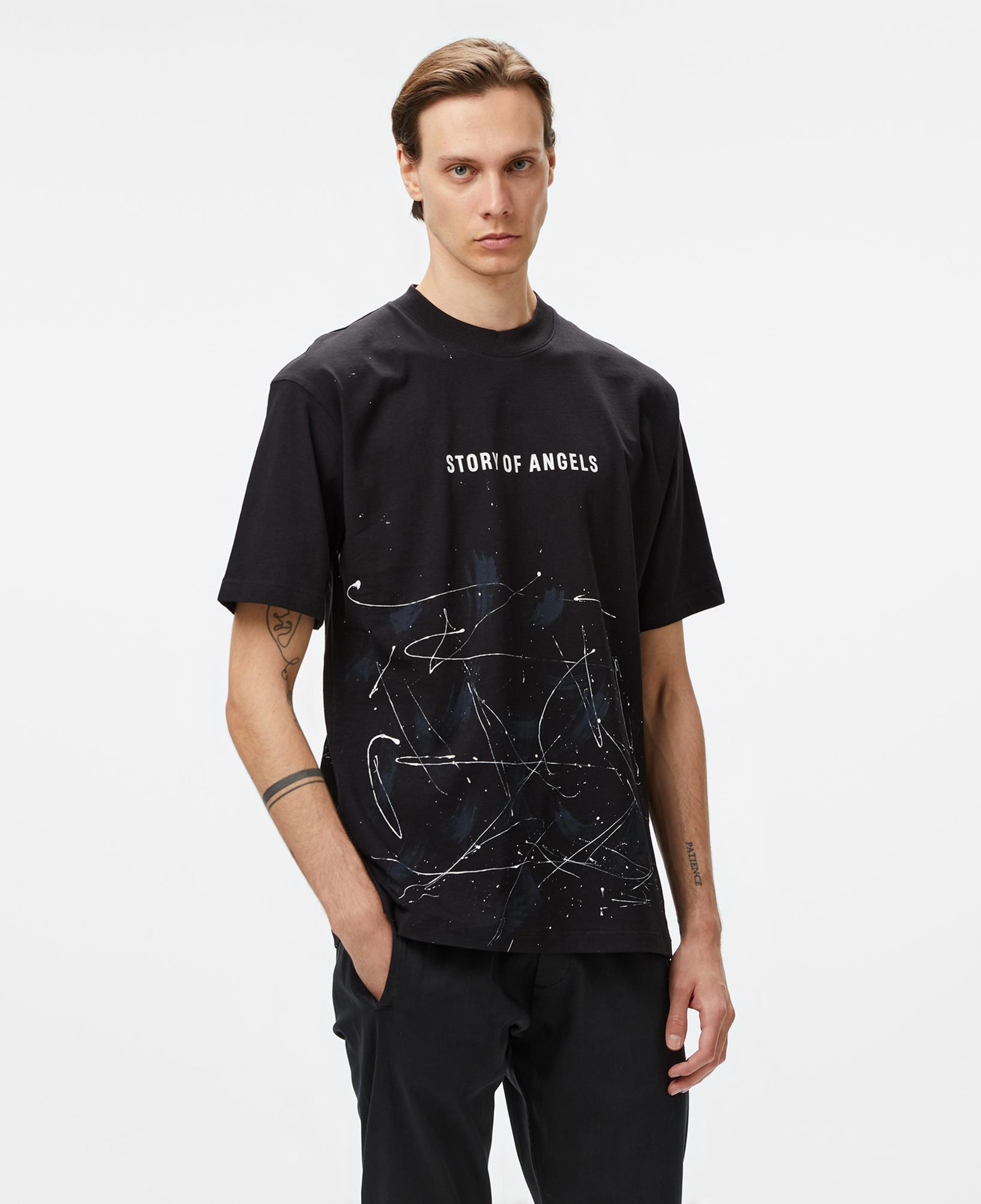 Story Of Angels Soa Romance Hand-Dye  Erkek Siyah T-Shirt