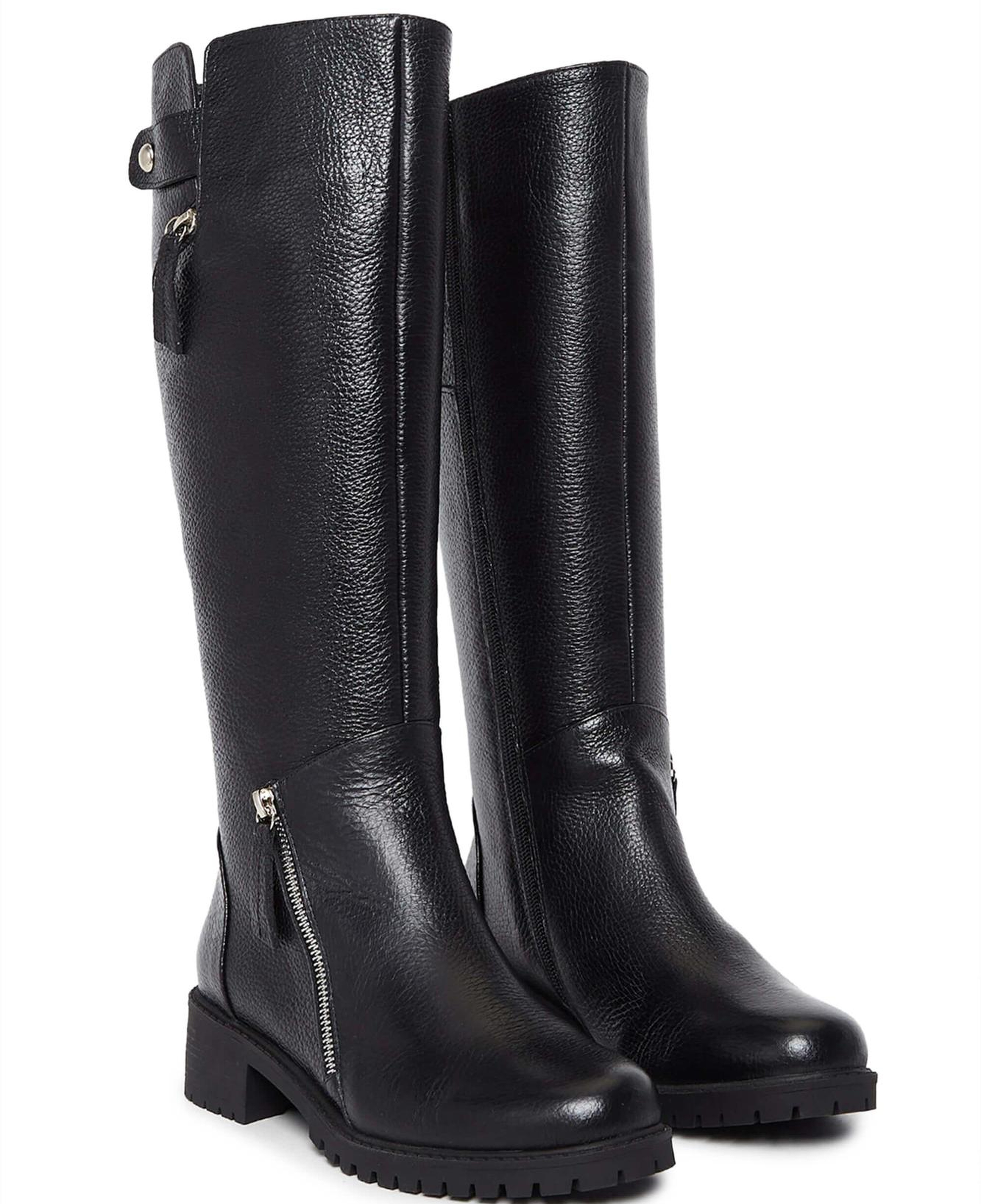 Tamer Tanca Kadın Hakiki Deri Siyah Casual Çizme