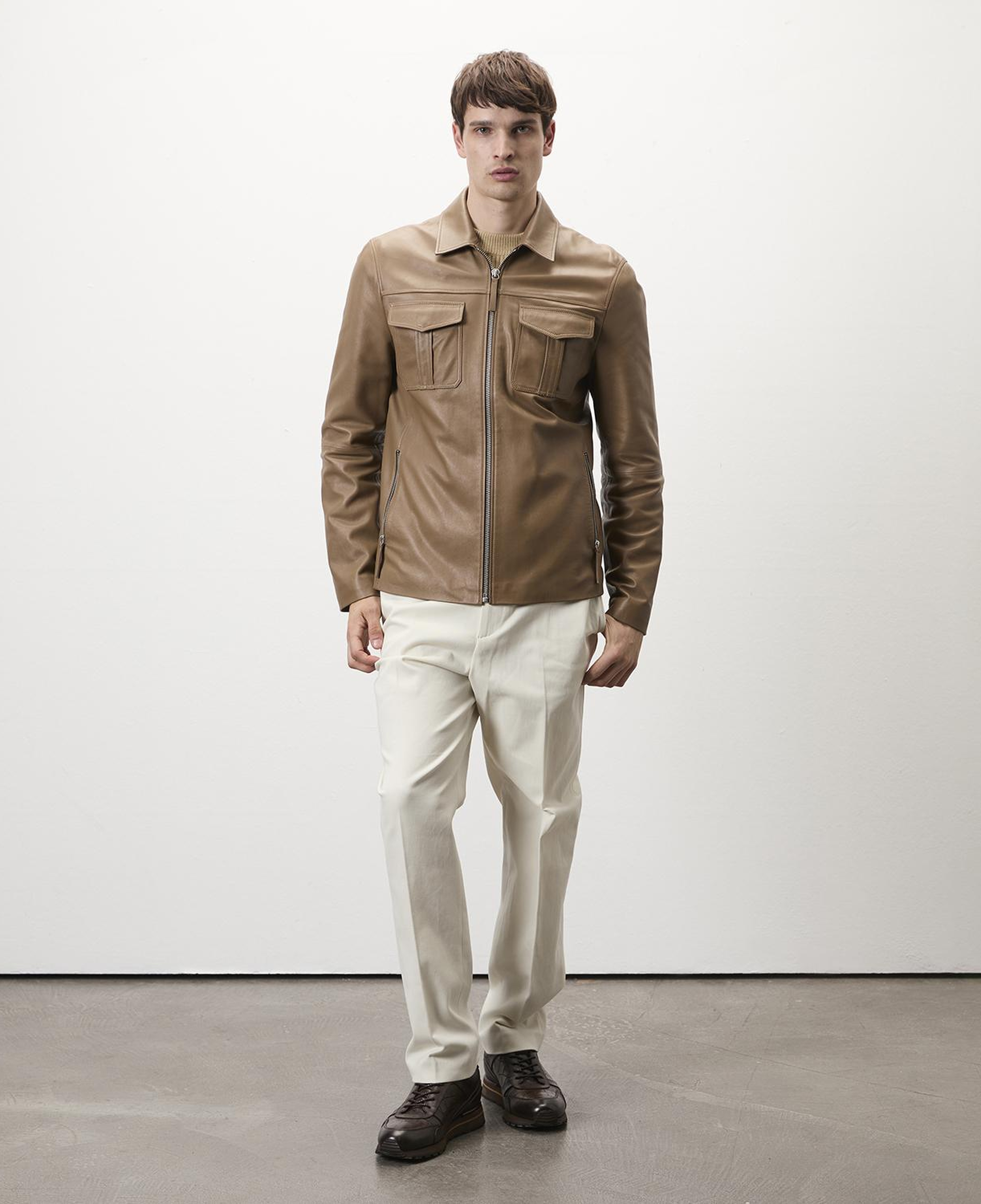 Carlino Kahve Erkek Deri Mont