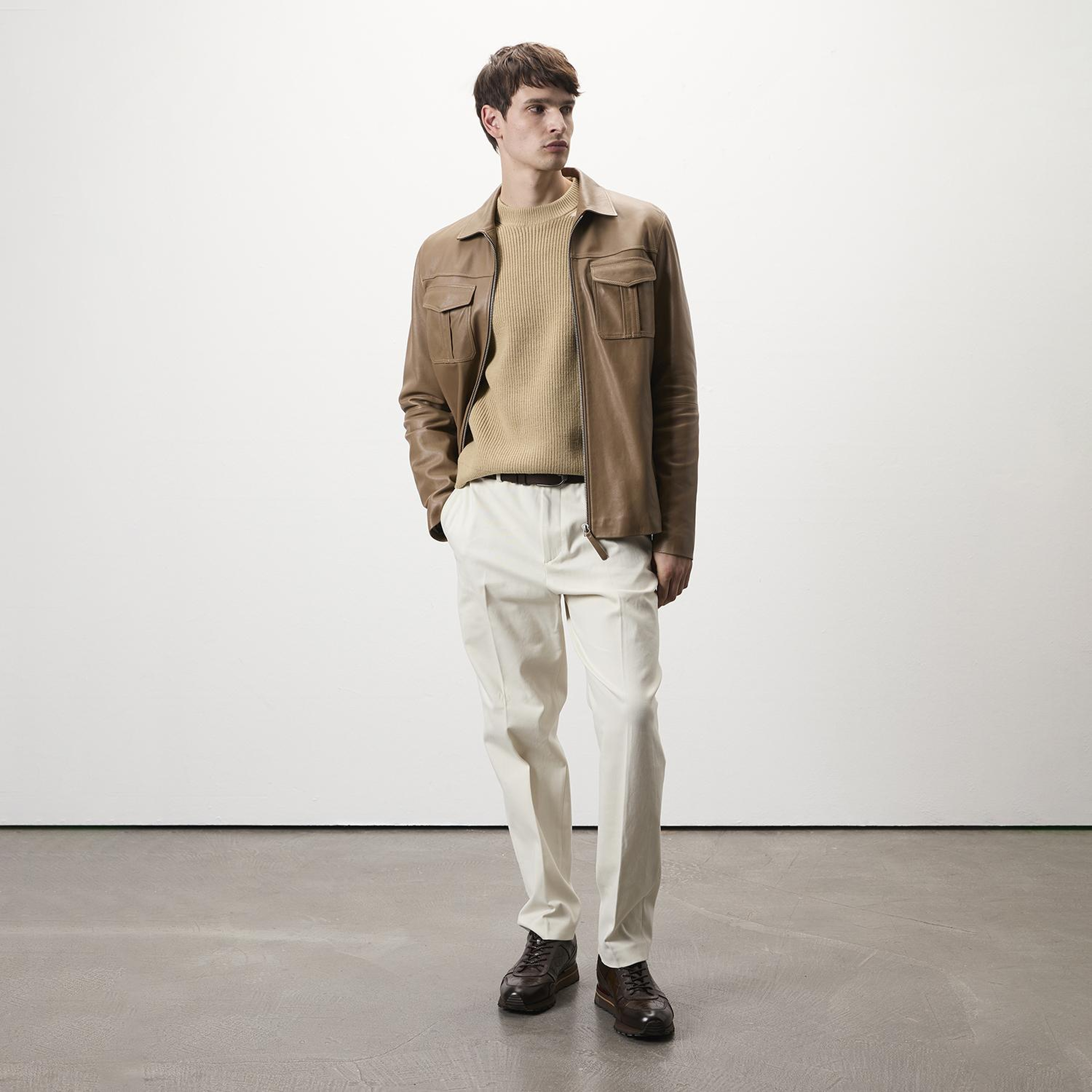 Carlino Kahve Erkek Deri Mont