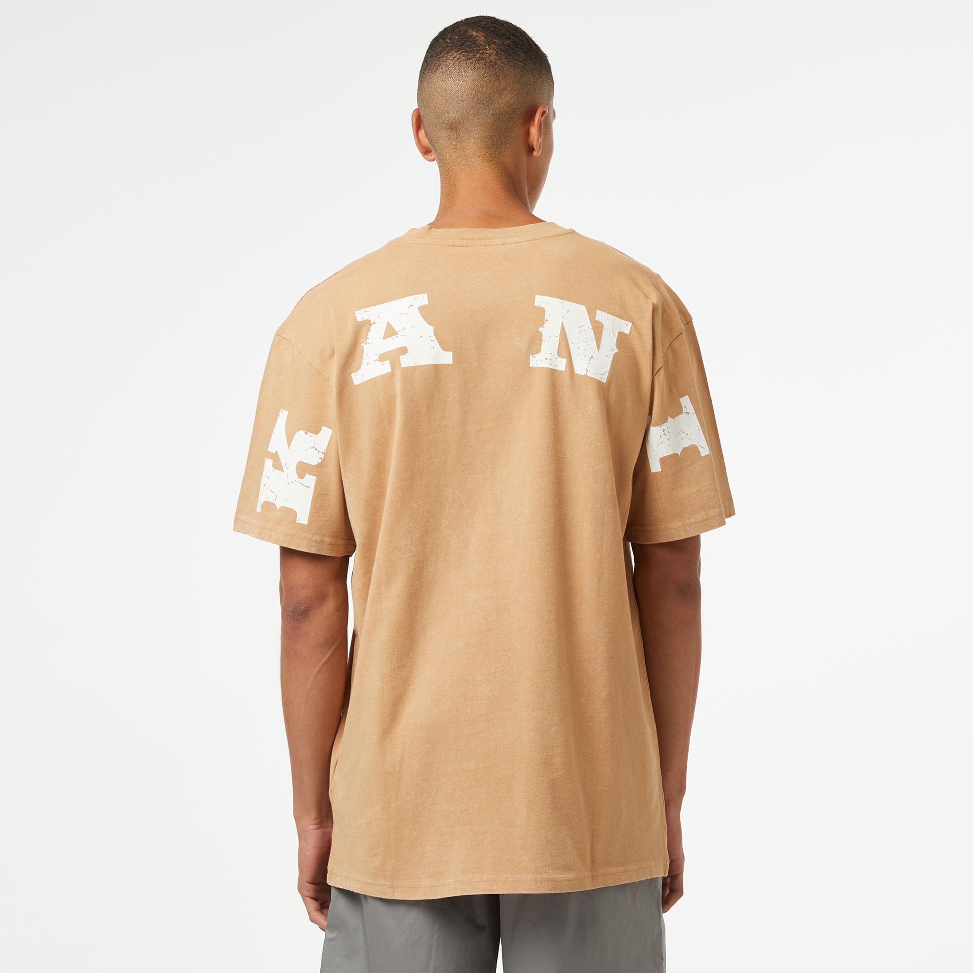 Karl Kani Small Sign. Distressed Heavy Jersey Erkek Krem T-Shirt