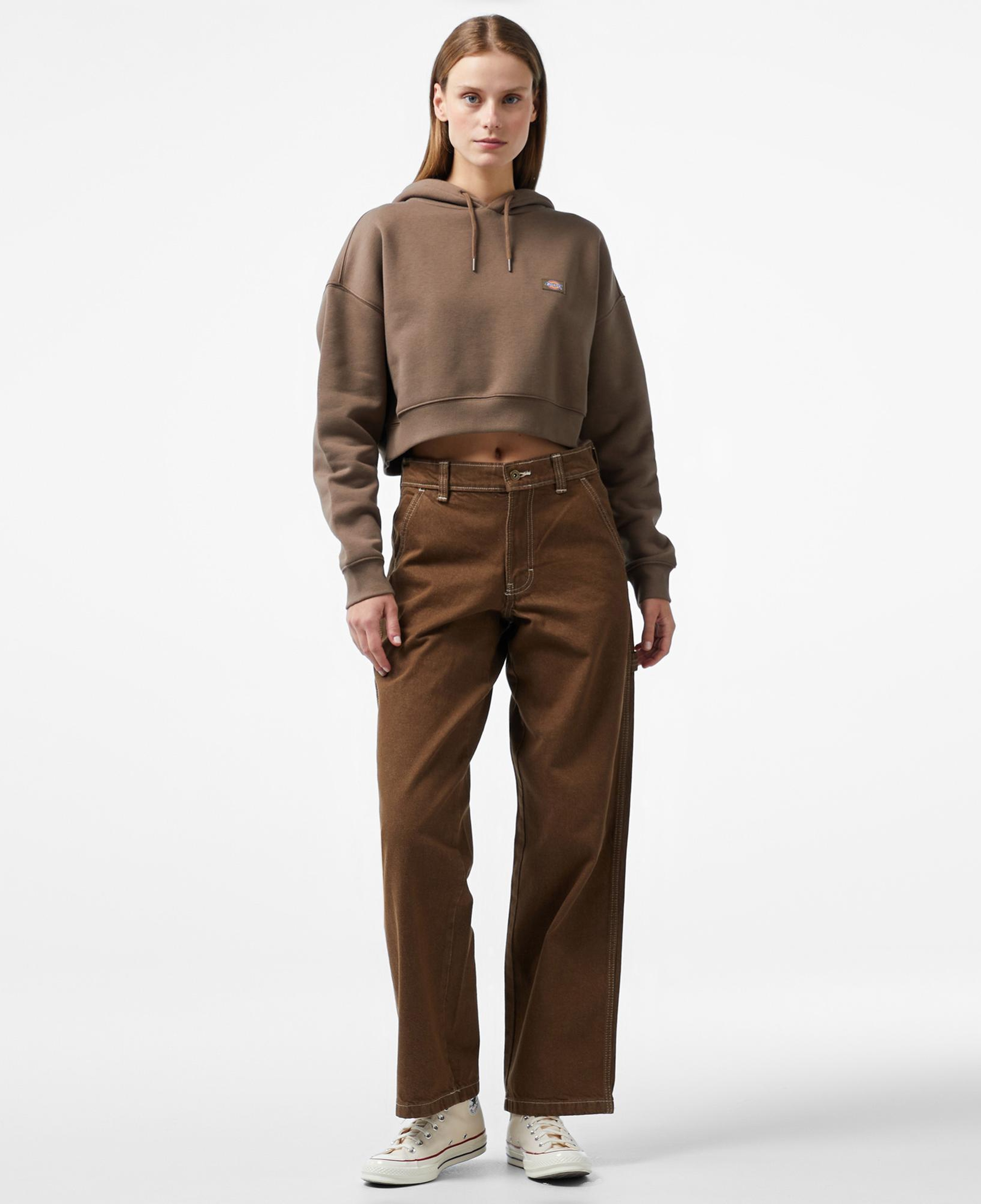Dickies Oakport Cropped Kadın Kahverengi Hoodie