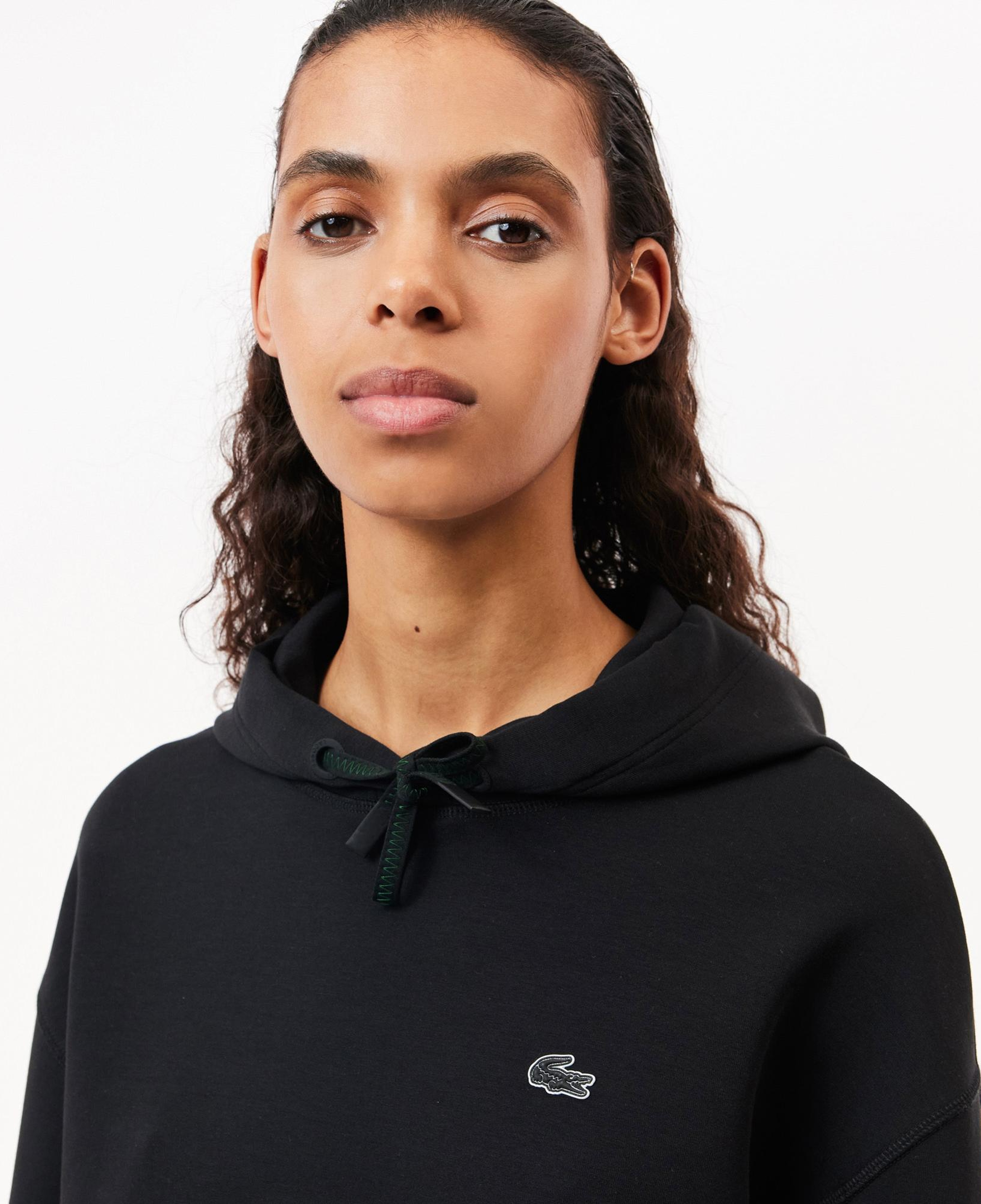 Lacoste Kadın Relaxed Fit Kapüşonlu Siyah Sweatshirt