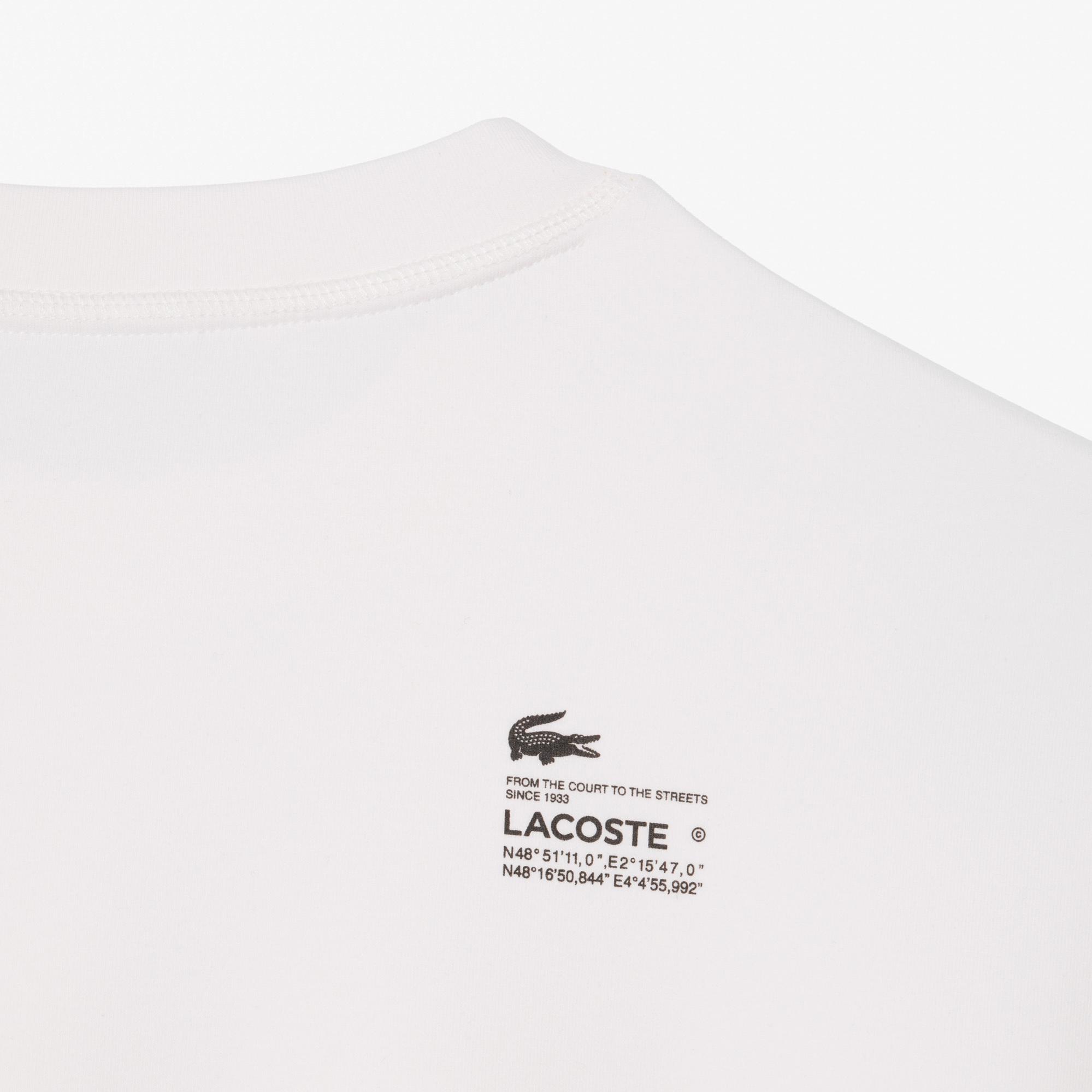 Lacoste Kadın Oversize Fit Bisiklet Yaka Beyaz Sweatshirt