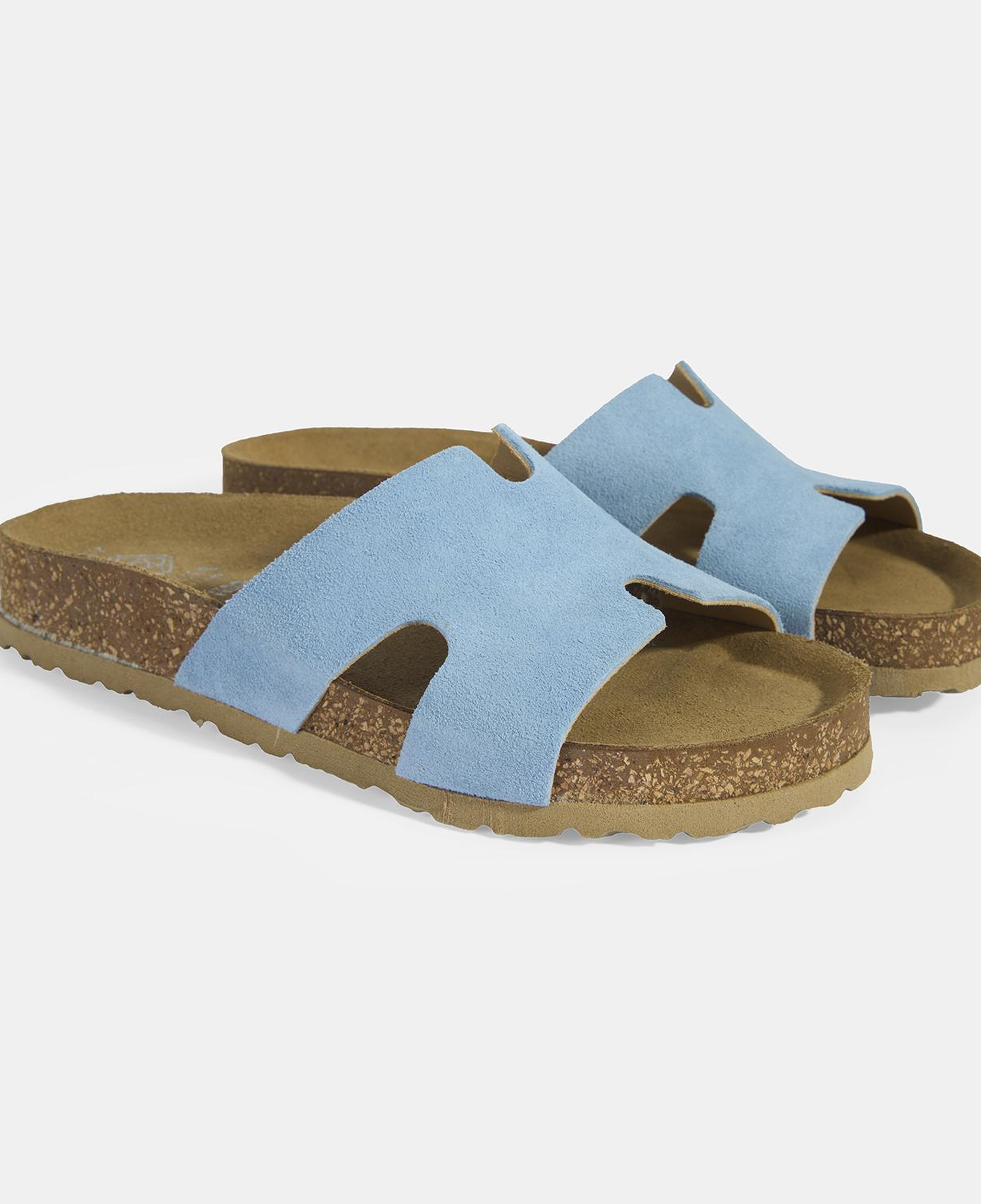 Kadın Mavi Süet Terlik