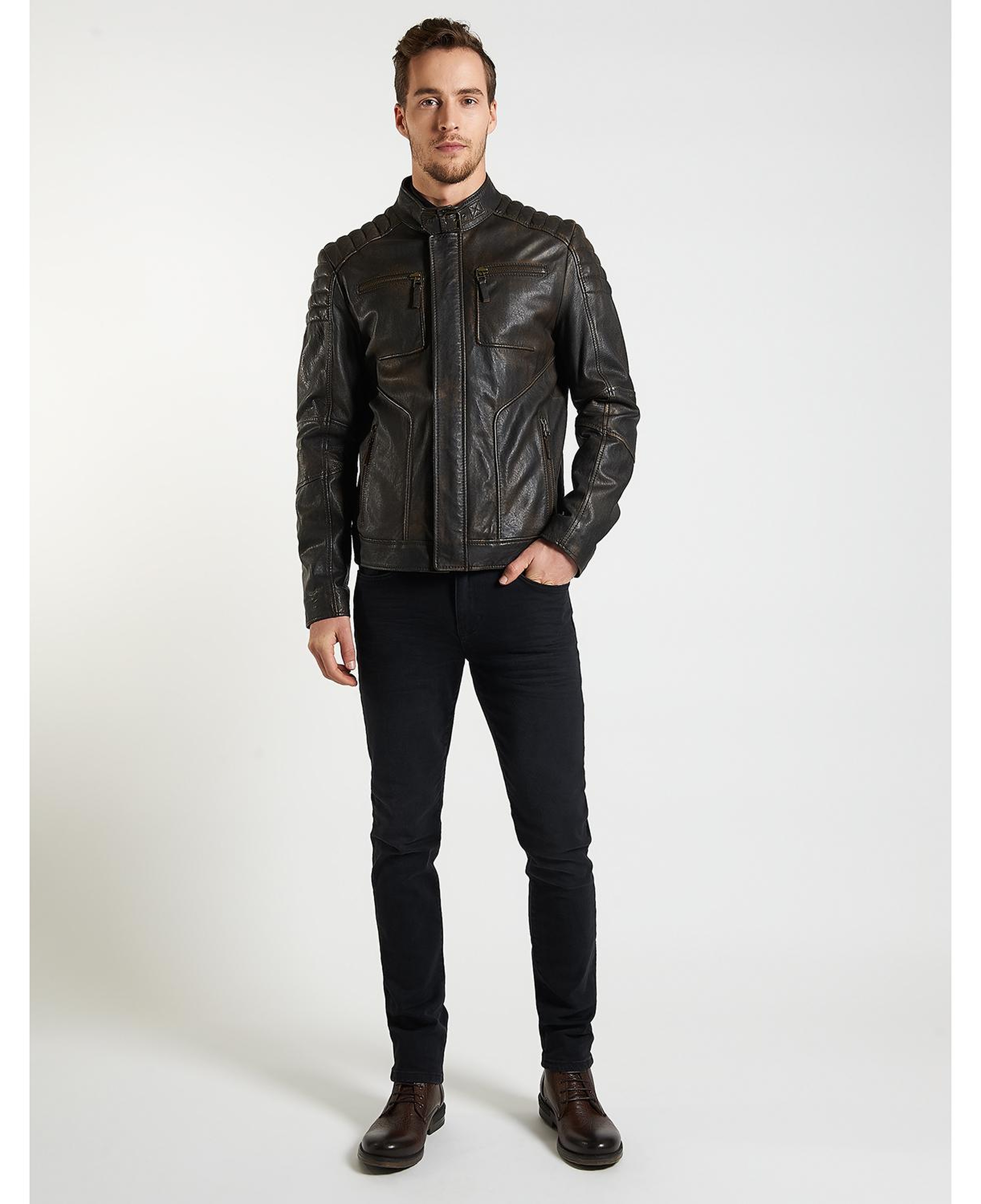 Nancy Vintage Erkek Deri Mont