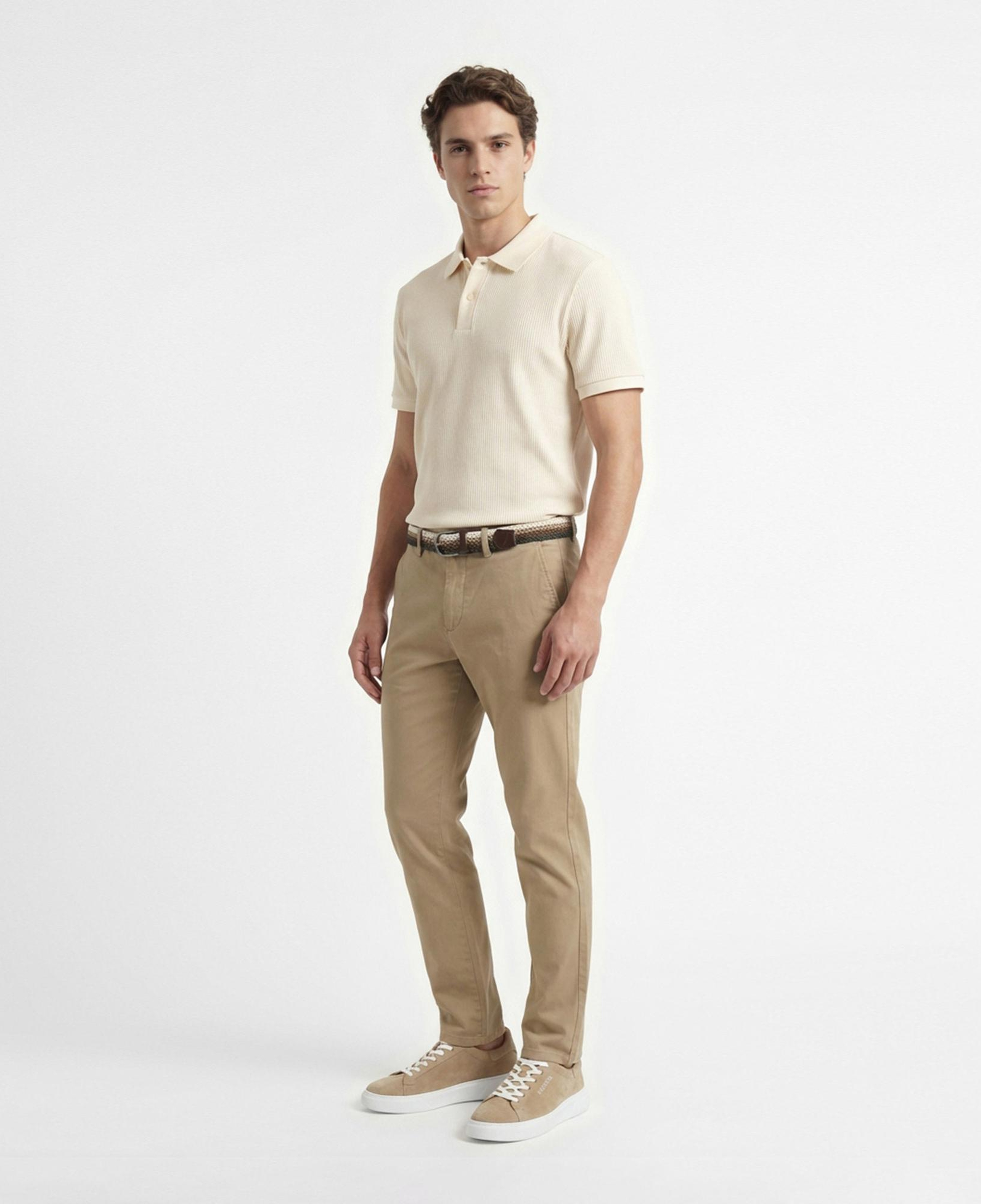 Nautica Erkek Krem Slim Fit Polo Yaka T-Shirt