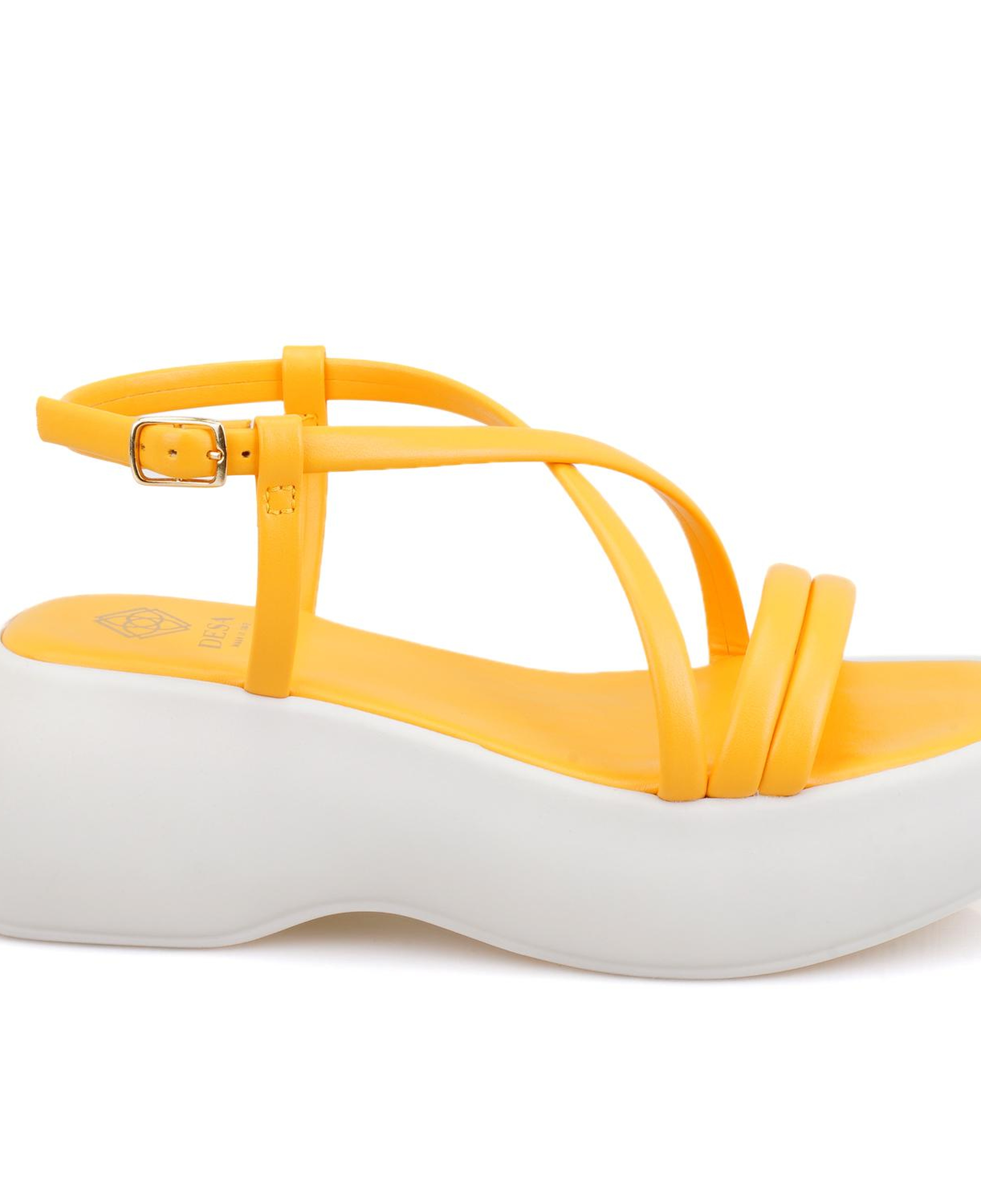 Kadın Sarı Dolgu Tabanlı Sandalet