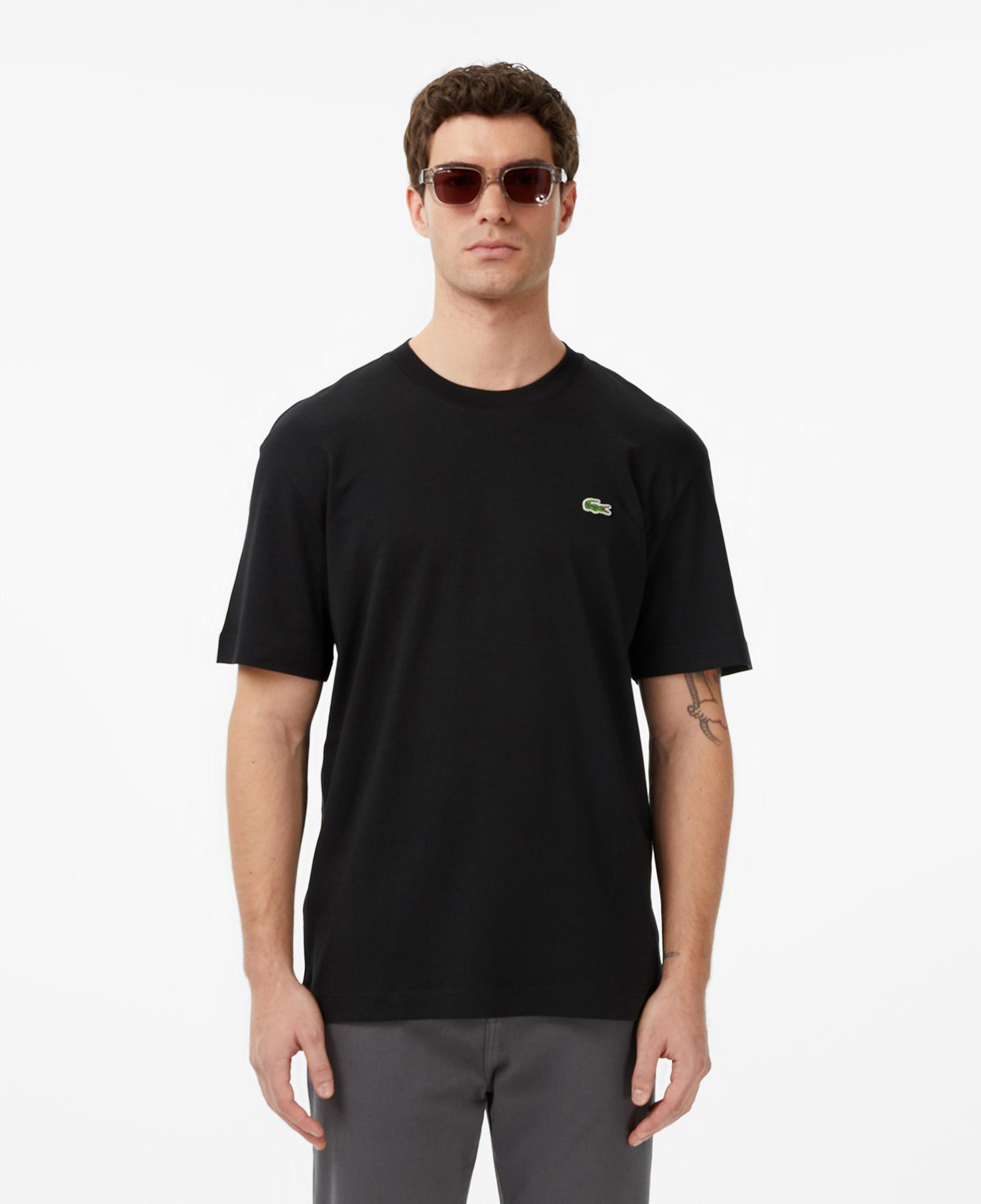 Lacoste Unisex Relaxed Fit Bisiklet Yaka Organik Pamuk Siyah T-Shirt