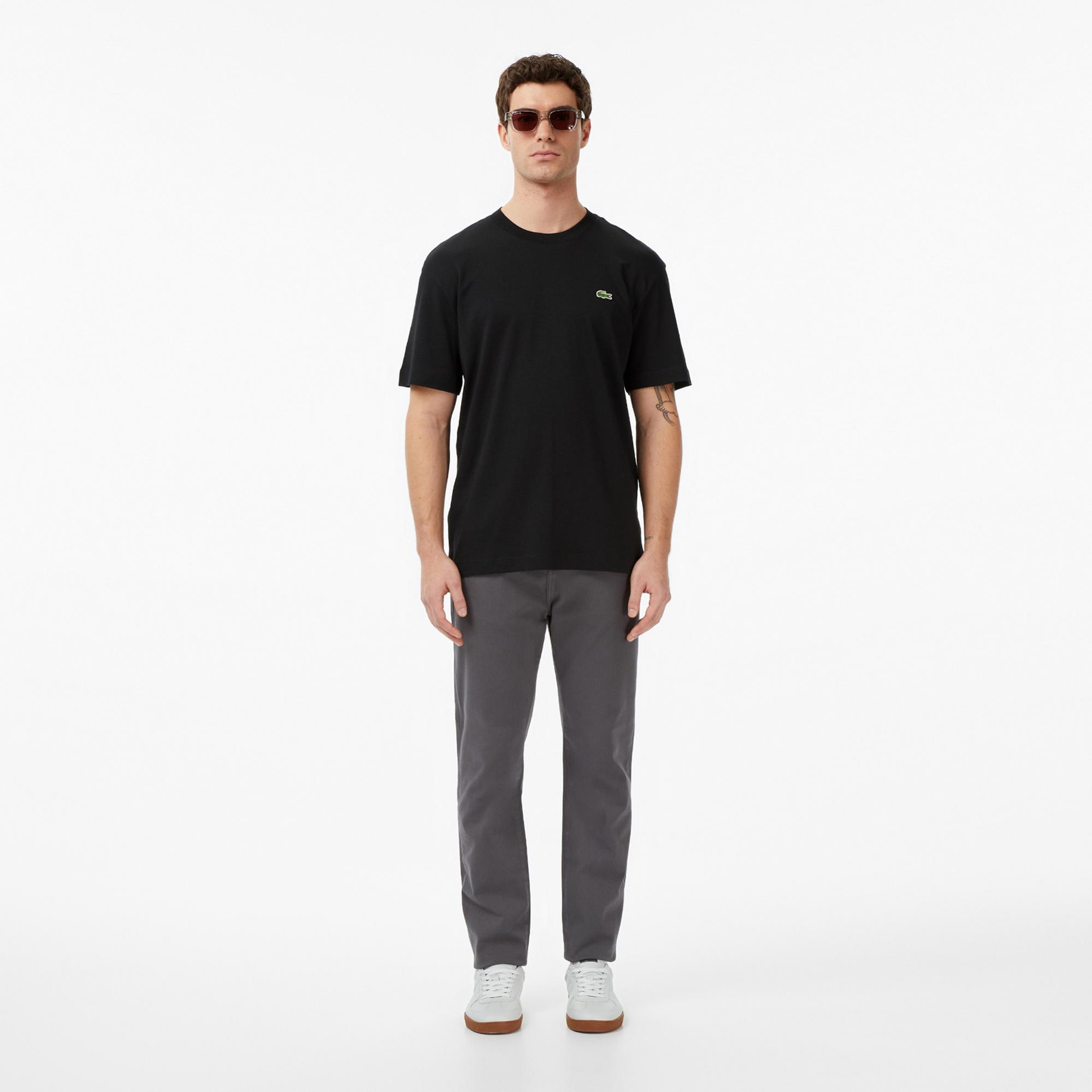 Lacoste Unisex Relaxed Fit Bisiklet Yaka Organik Pamuk Siyah T-Shirt