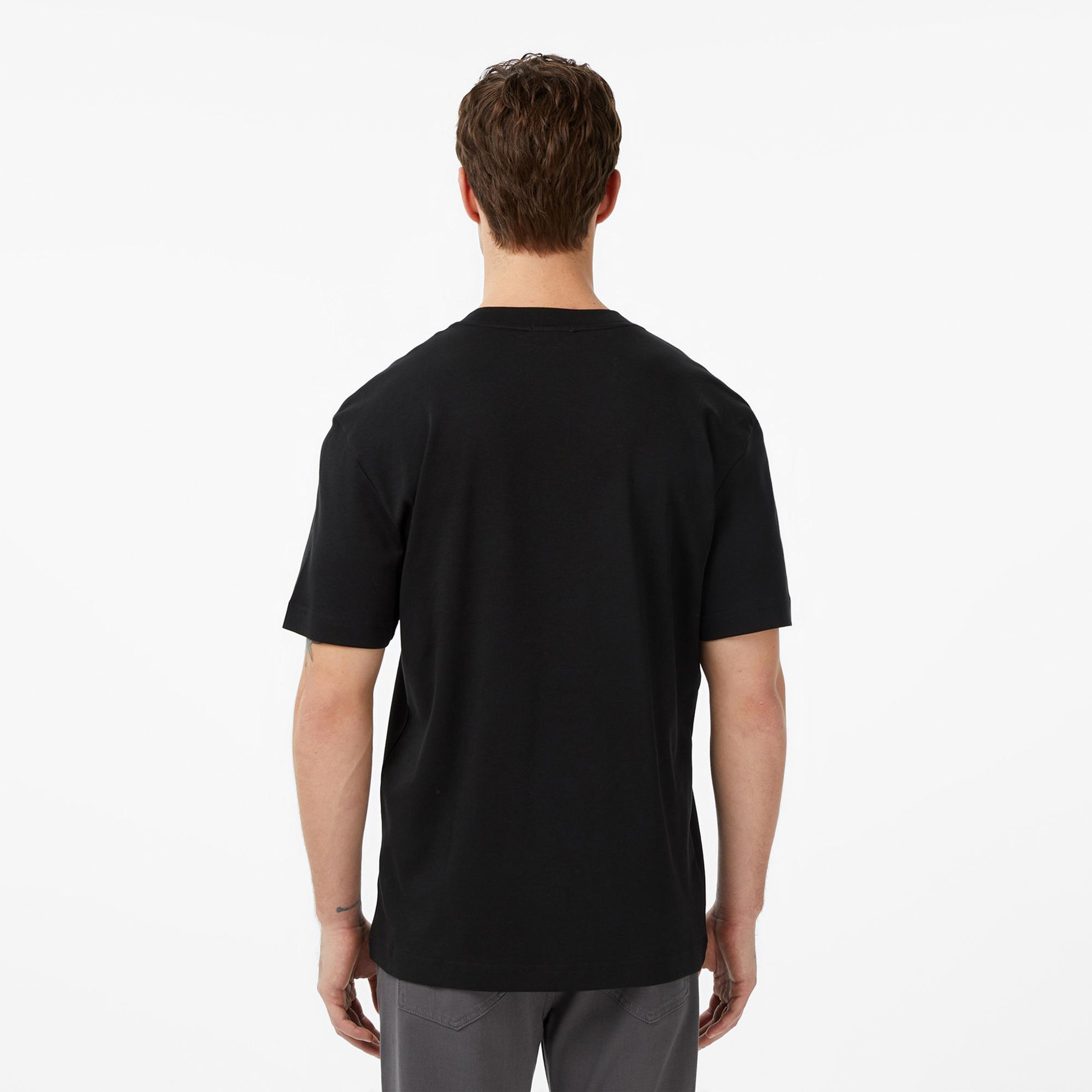 Lacoste Unisex Relaxed Fit Bisiklet Yaka Organik Pamuk Siyah T-Shirt