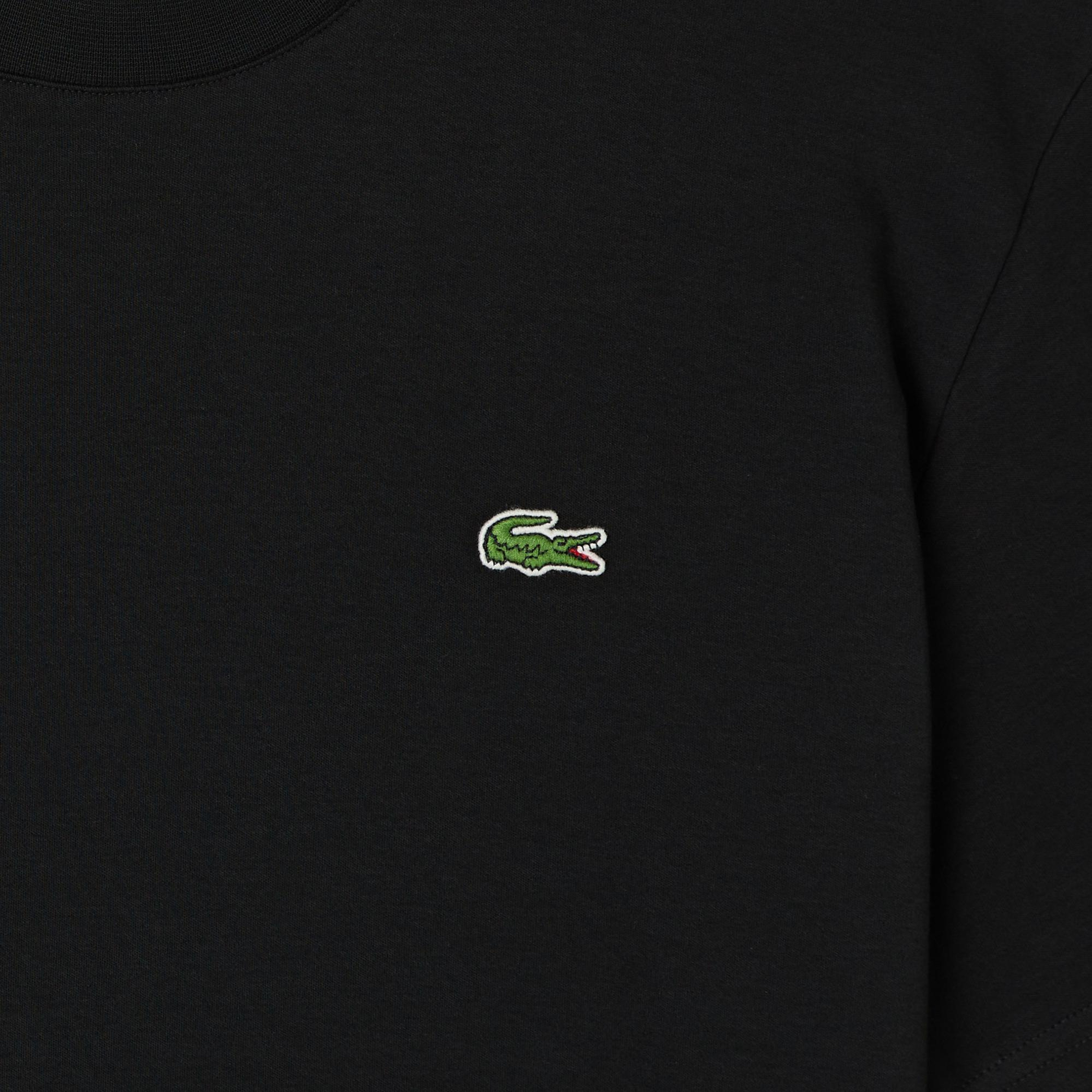 Lacoste Unisex Relaxed Fit Bisiklet Yaka Organik Pamuk Siyah T-Shirt