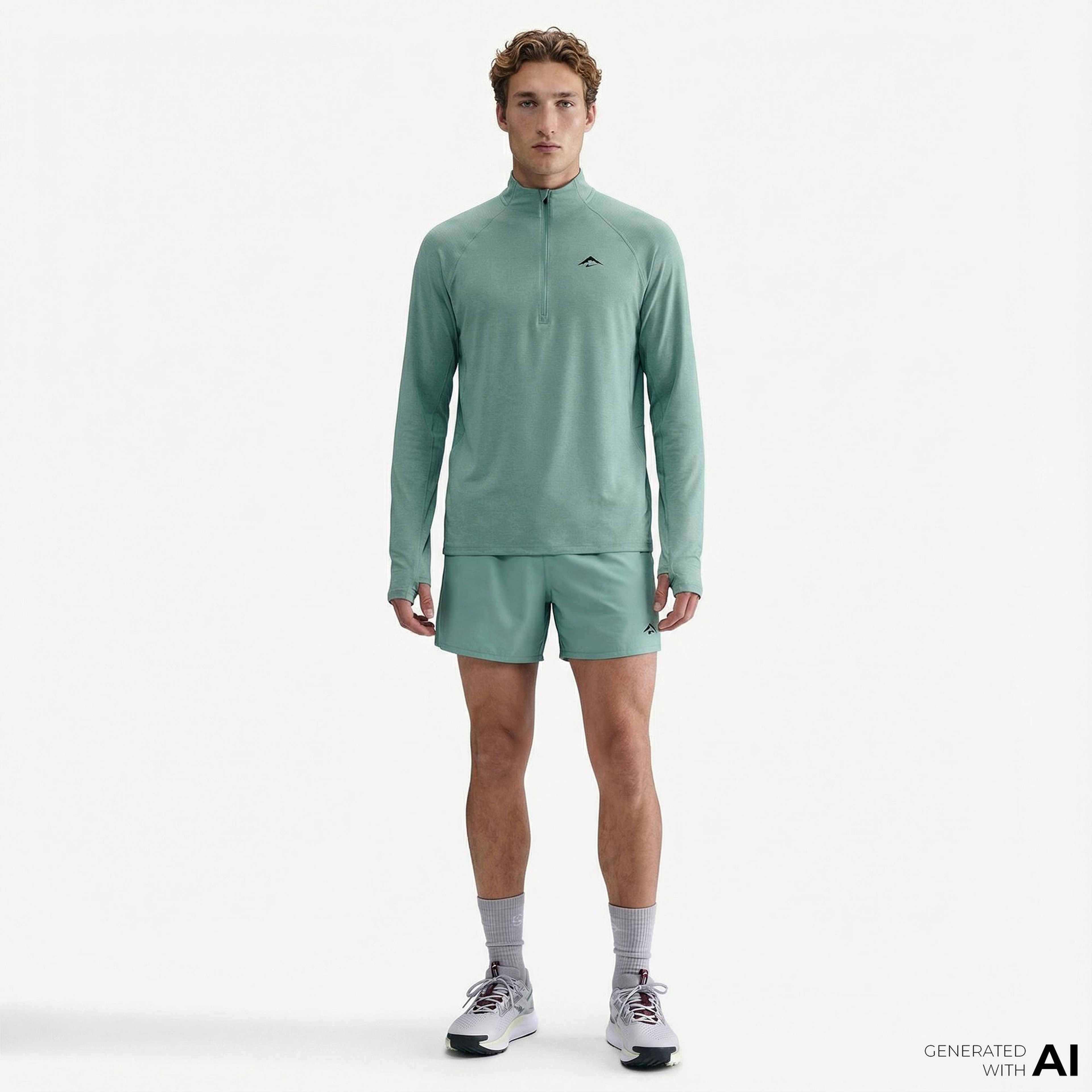 Nike Dri-Fit Trail Midlayer Erkek Yeşil Kapüşonlu Hoodie