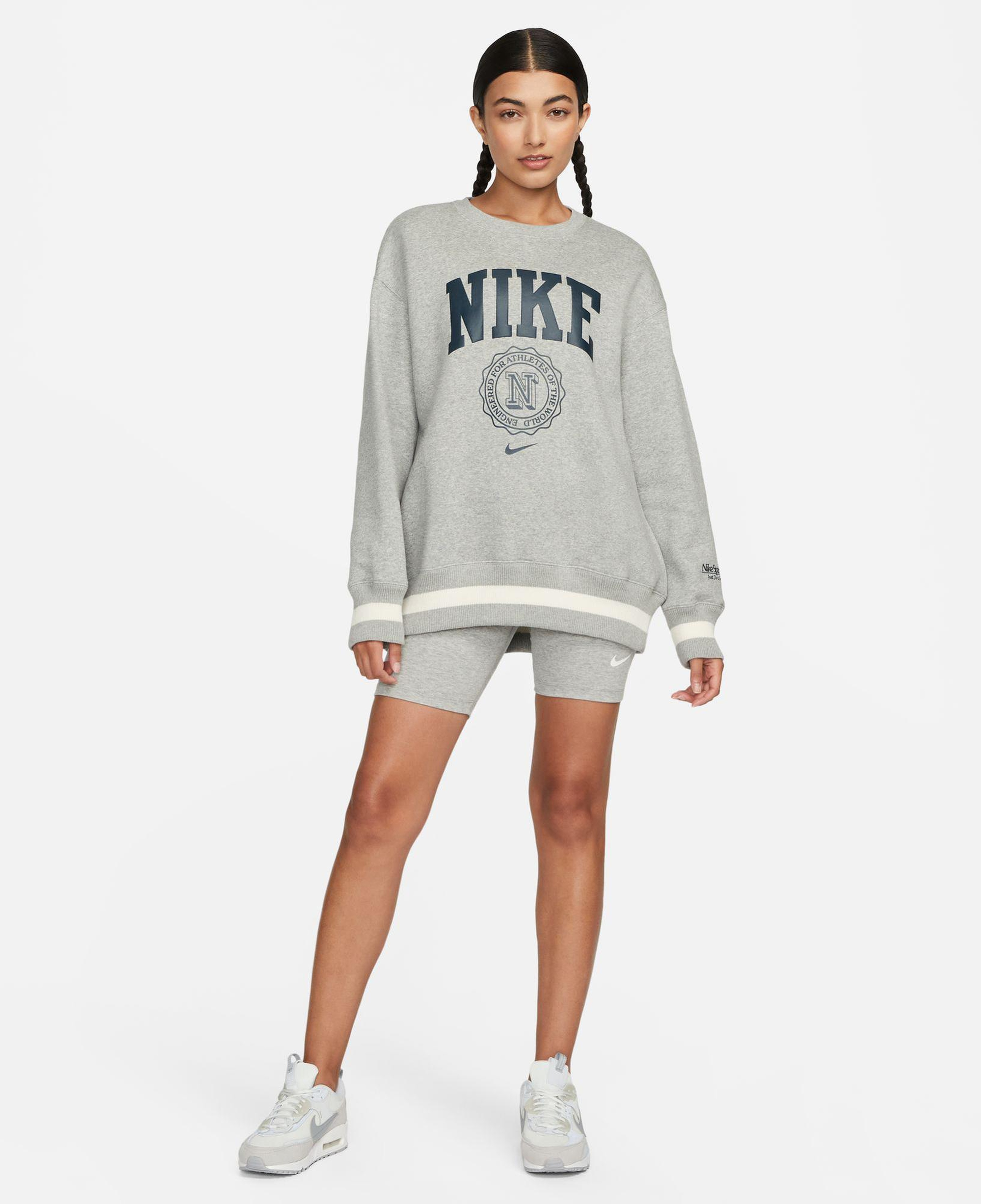 Nike Sportswear Classic High Rise 20 cm Short Kadın Gri Tayt